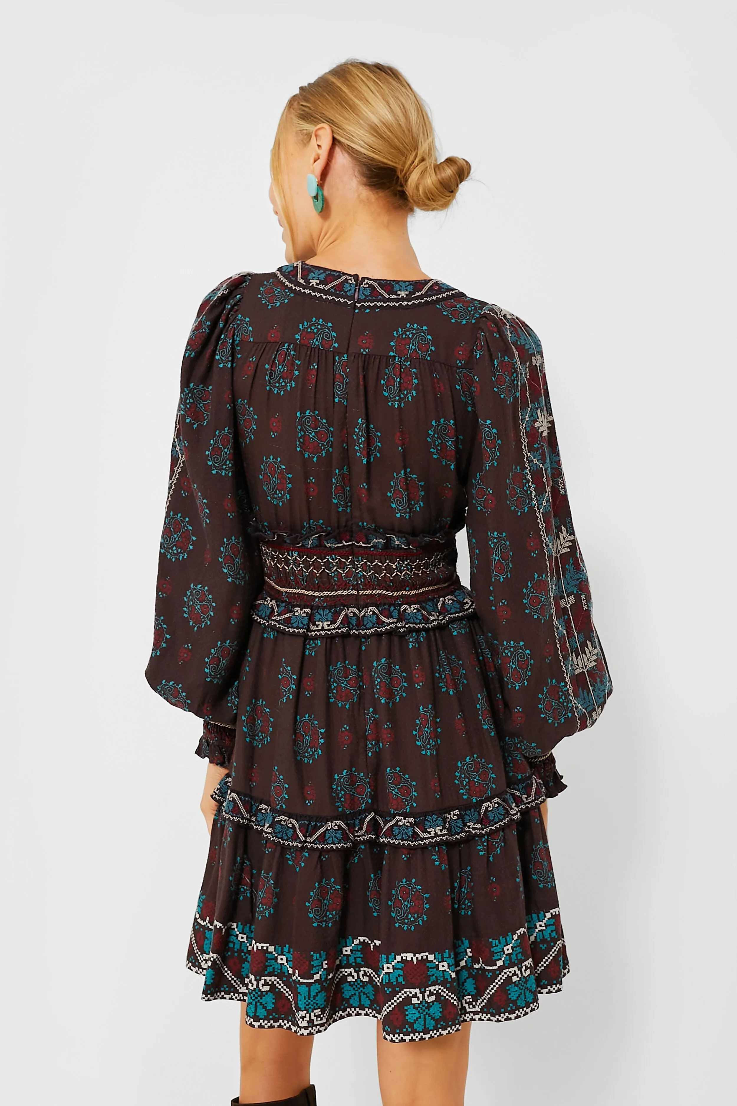 Brown Ellabeth Embroidered Long Sleeve Dress sold by Tuckernuck product image thumbnail 4