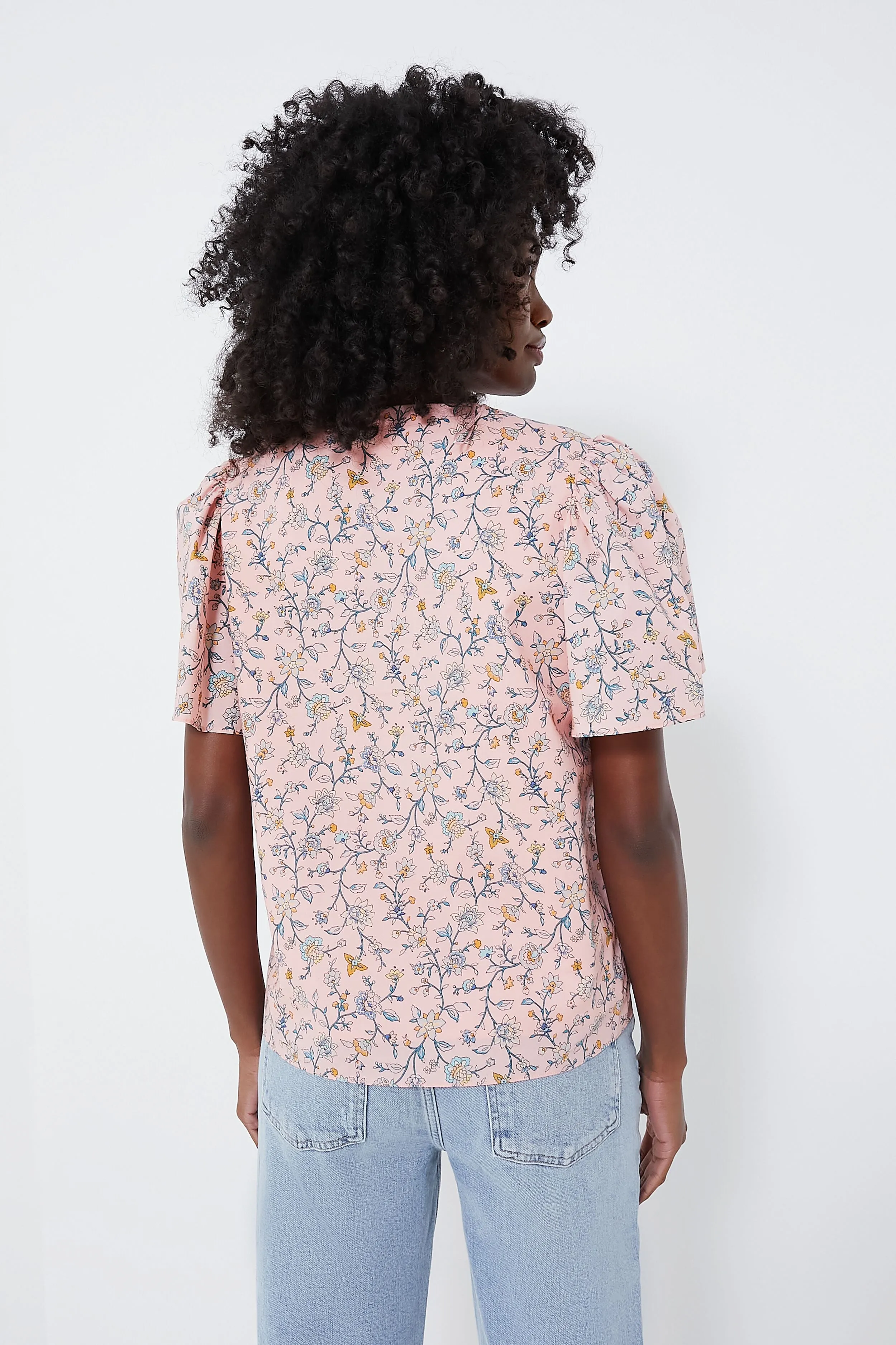 Light Pink Floral Elise Blouse sold by Tuckernuck product image thumbnail 5