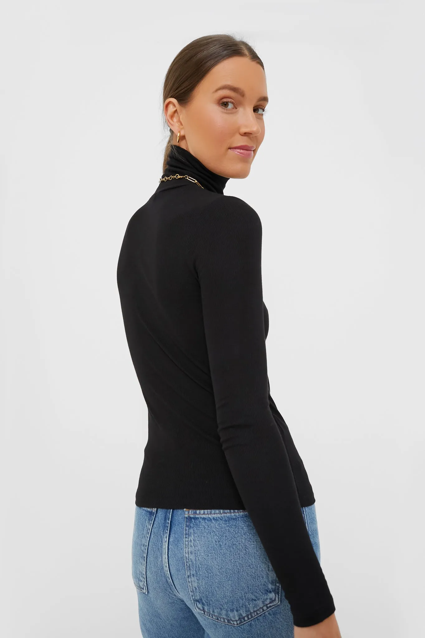 Black Lexi Rib Turtleneck sold by Tuckernuck product image thumbnail 4