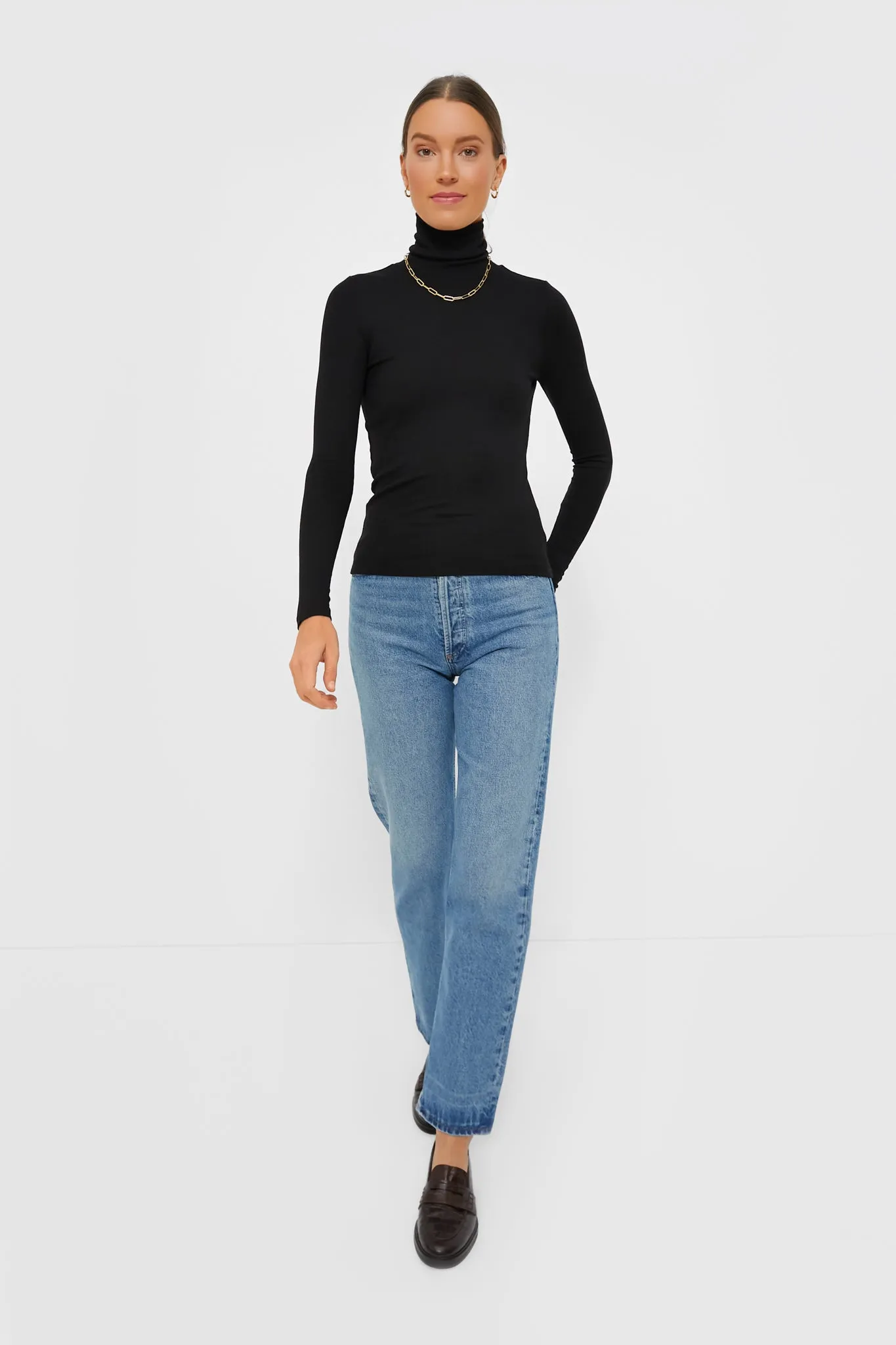 Black Lexi Rib Turtleneck sold by Tuckernuck product image thumbnail 2