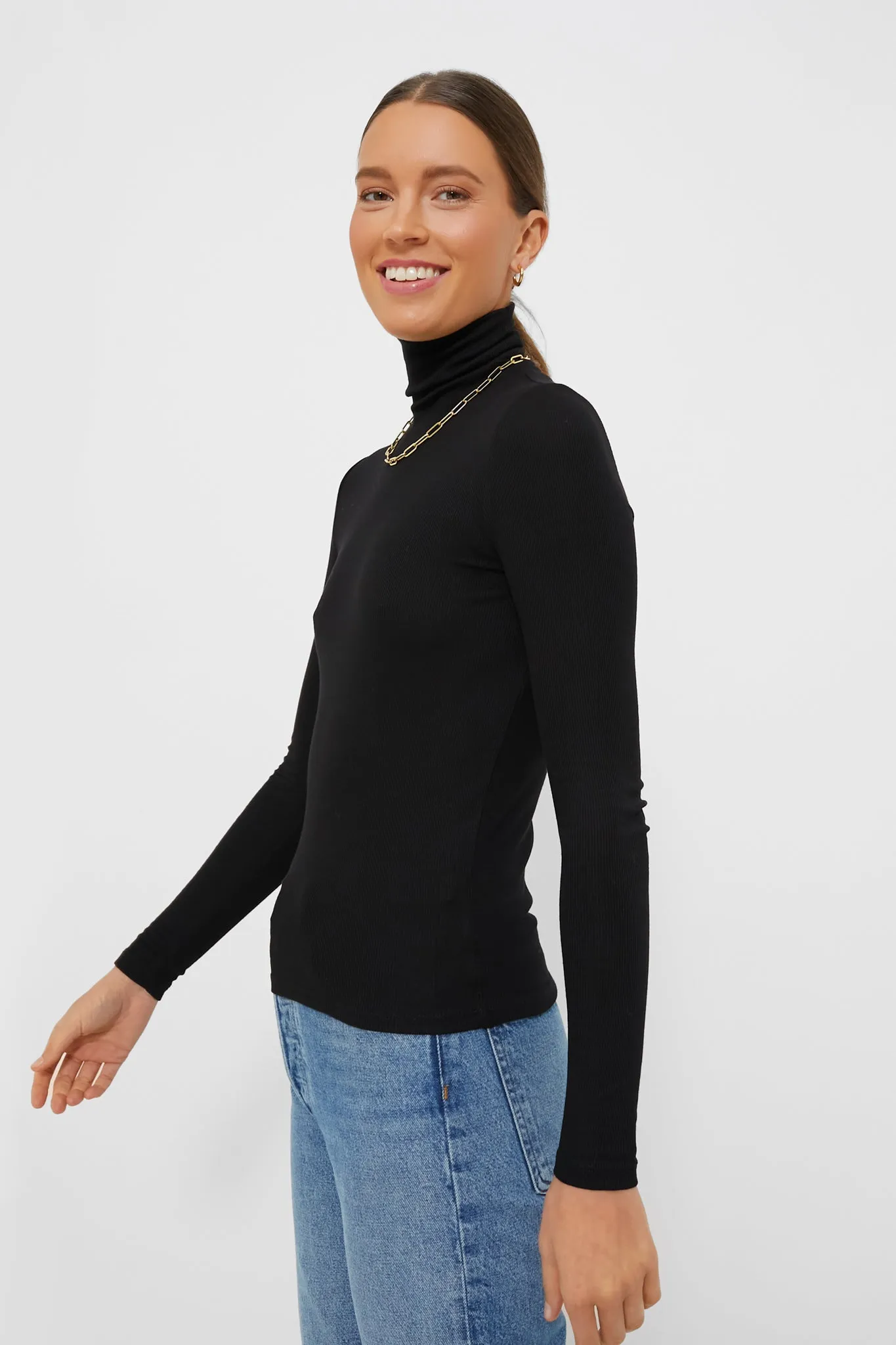 Black Lexi Rib Turtleneck sold by Tuckernuck product image thumbnail 3