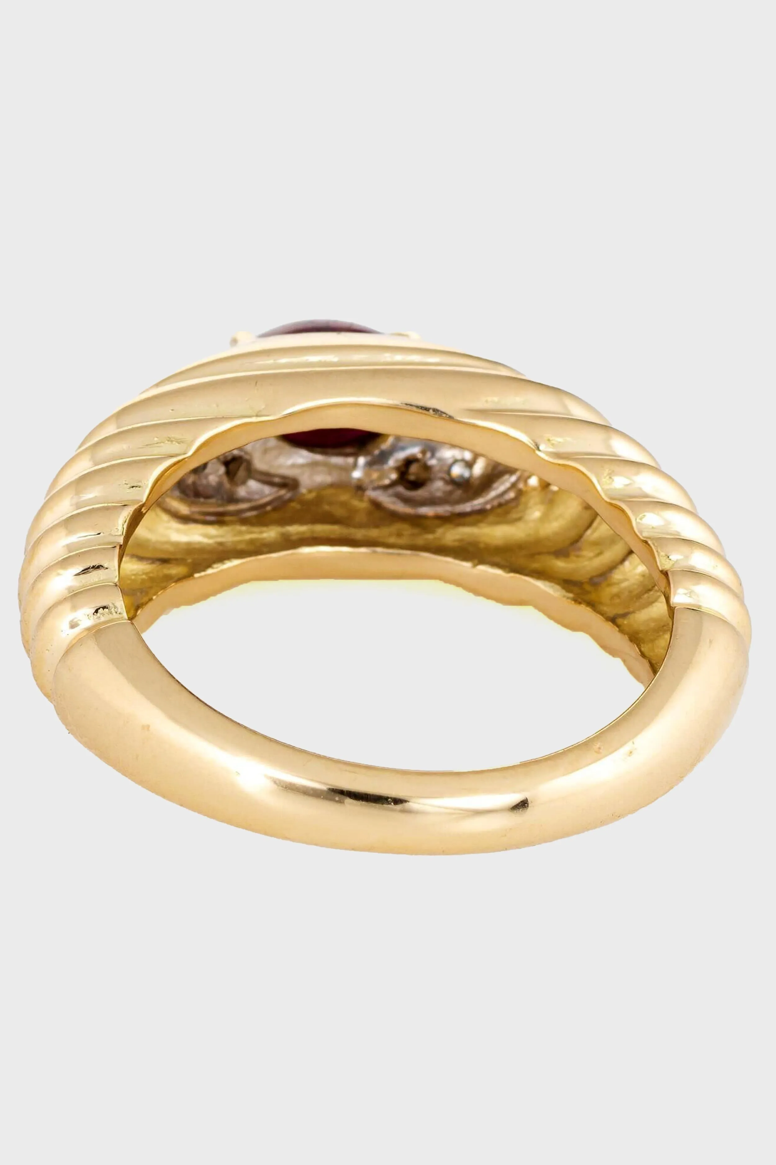 Cabochon Ruby Diamond Band Vintage 18 Karat Yellow Gold Ring sold by Tuckernuck product image thumbnail 4