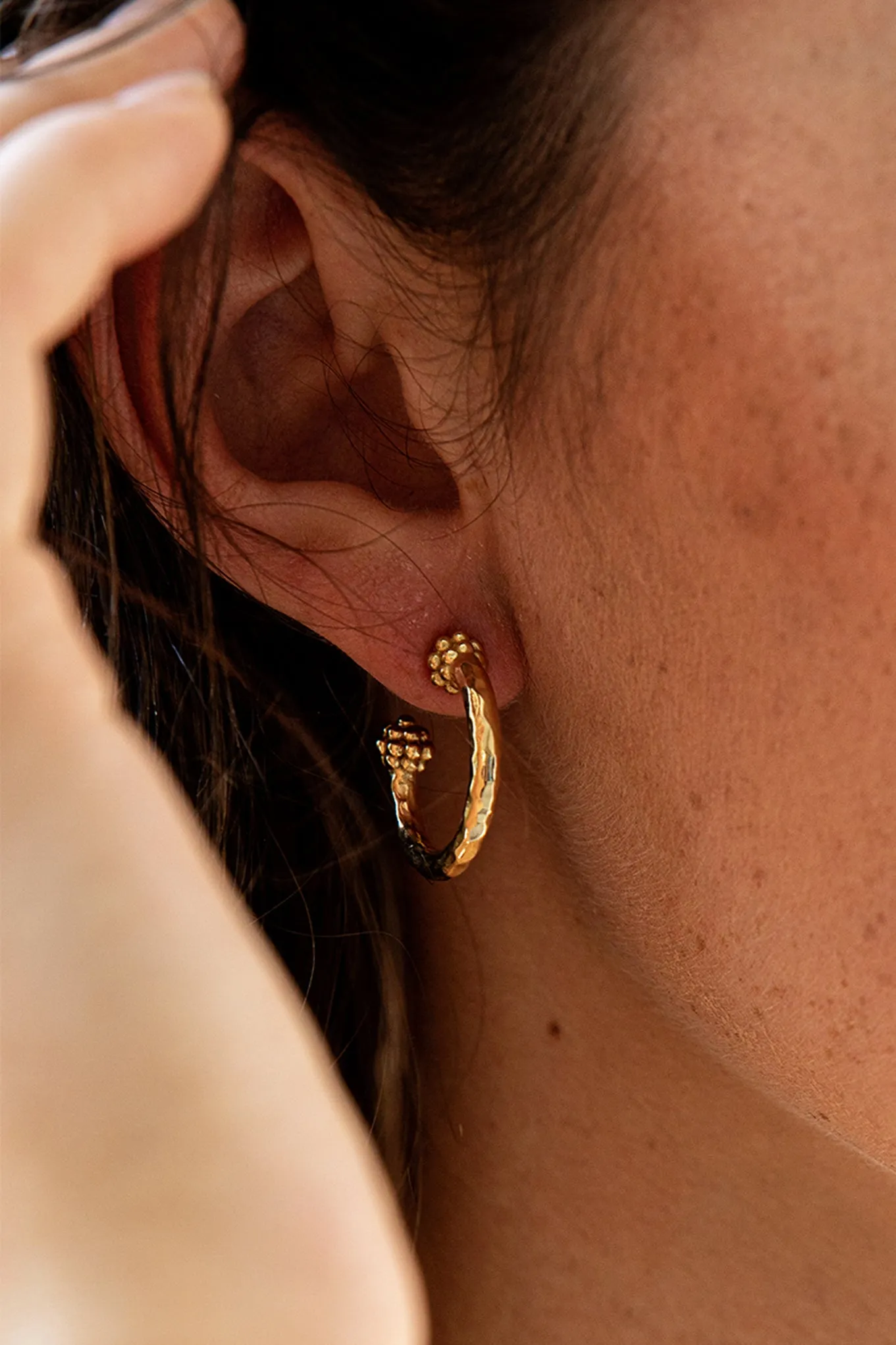 Gold Berry Small Hoop Earrings sold by Tuckernuck product image thumbnail 2