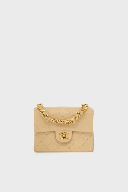 CHANEL Beige Mini Square Vintage Bag sold by Tuckernuck