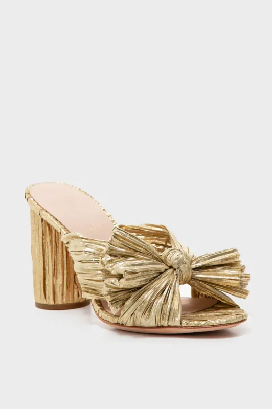 Gold Penny Knot Mules made by Loeffler Randall