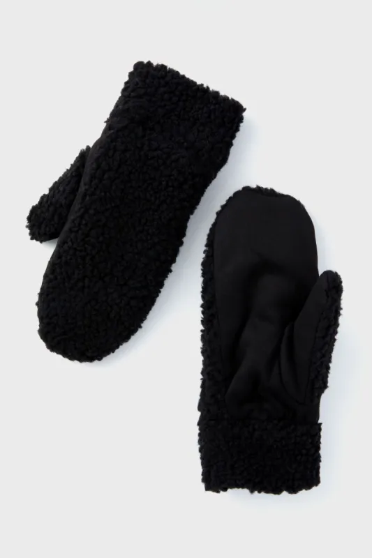 Black Sherpa Knit Mittens sold by Tuckernuck
