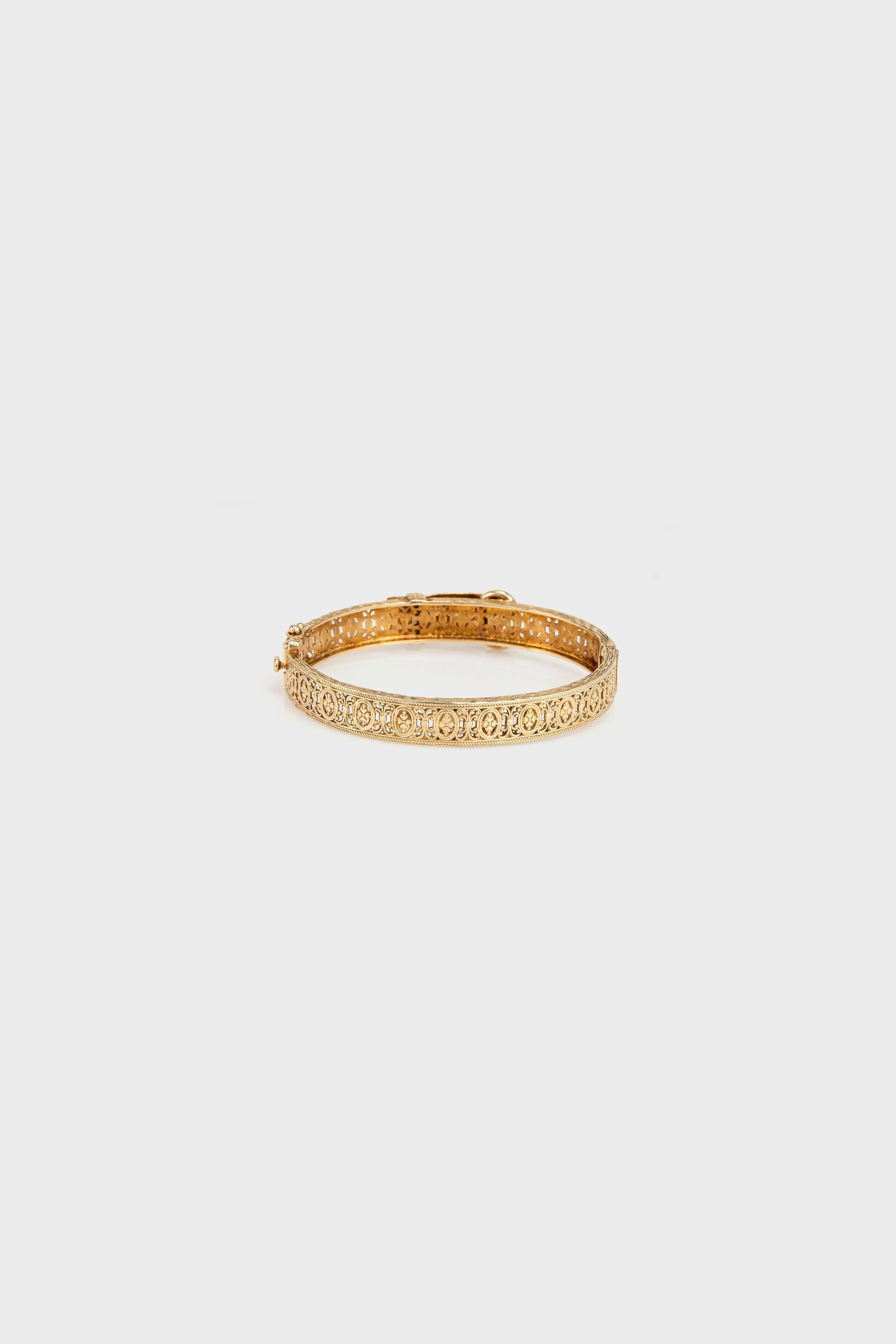 Mid 20th Century Vintage Diamond Buckle Bracelet Bangle 14k Yellow Gold 6" sold by Tuckernuck