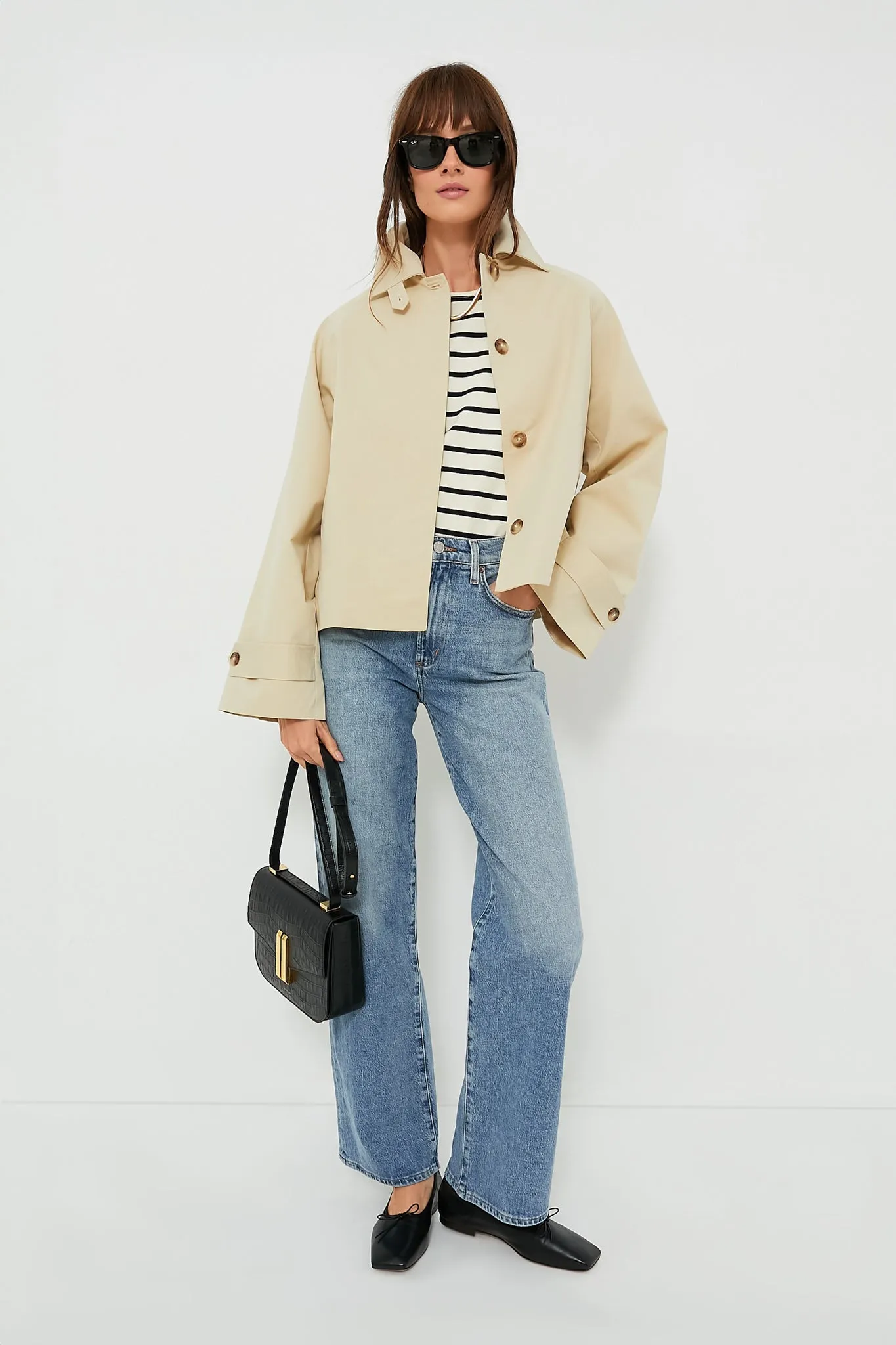 Khaki Drew Short Trench Coat sold by Tuckernuck product image thumbnail 2