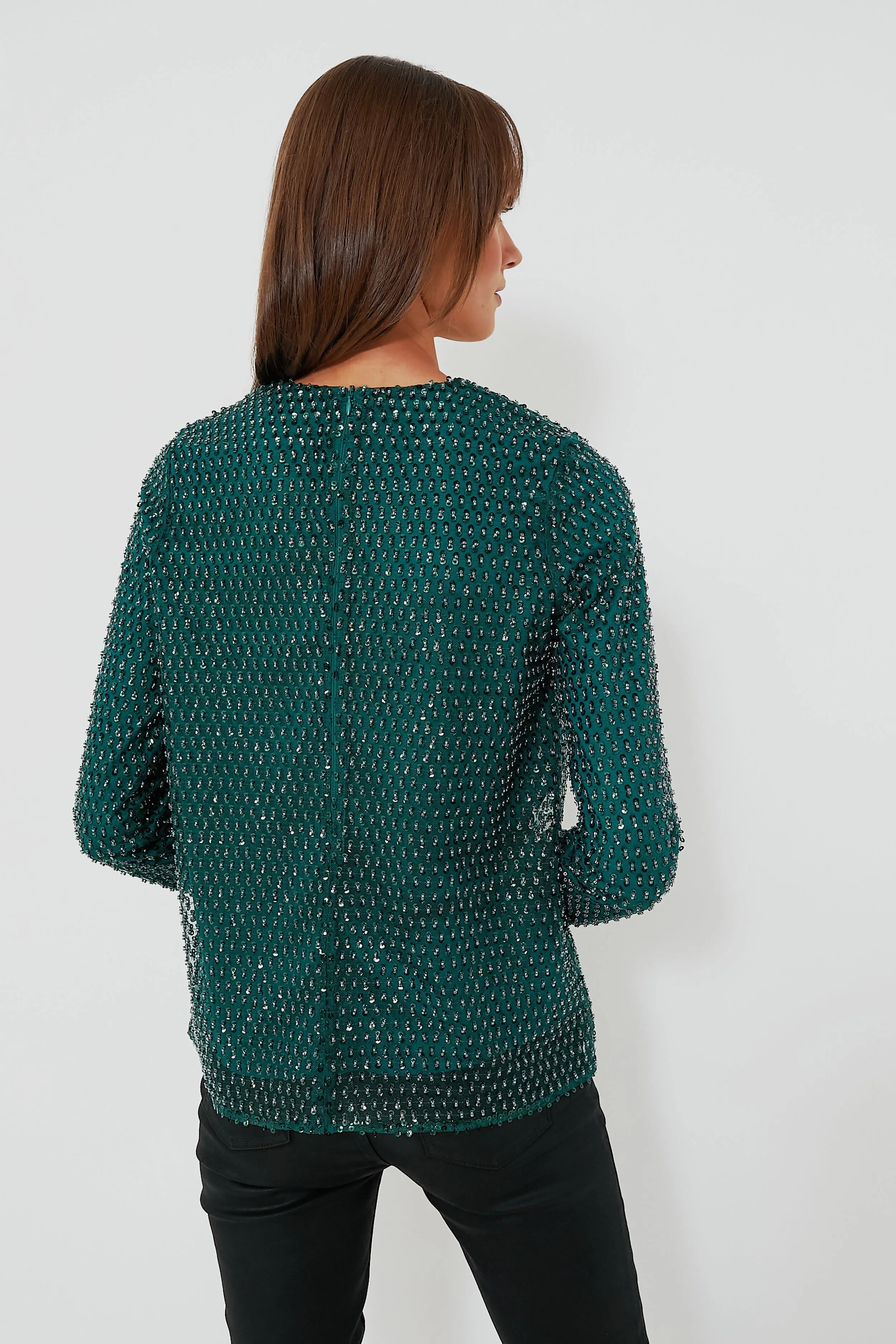 Green Sequin Gemma Blouse sold by Tuckernuck product image thumbnail 4