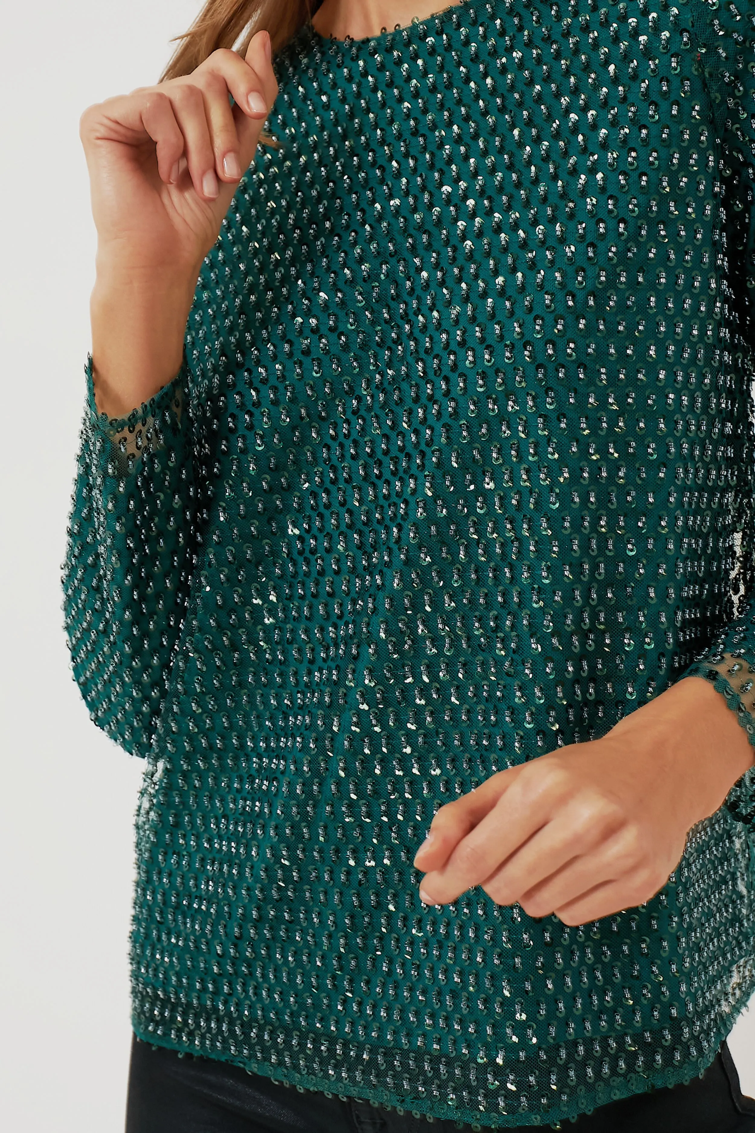 Green Sequin Gemma Blouse sold by Tuckernuck product image thumbnail 5