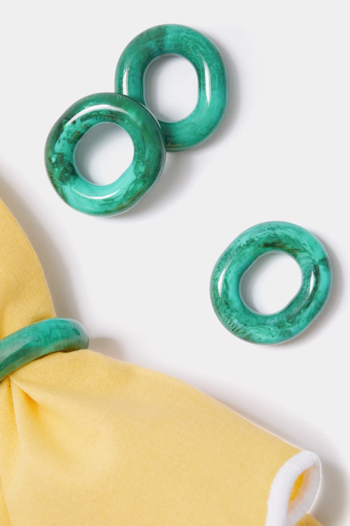 Malachite Marble Catena Link Napkin Rings Set of 4 sold by Tuckernuck