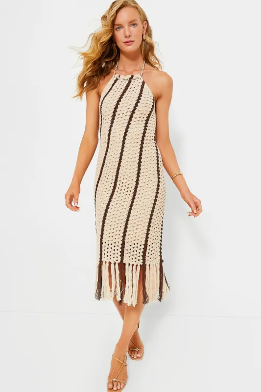 Taupe Crochet Midi Dress sold by Tuckernuck