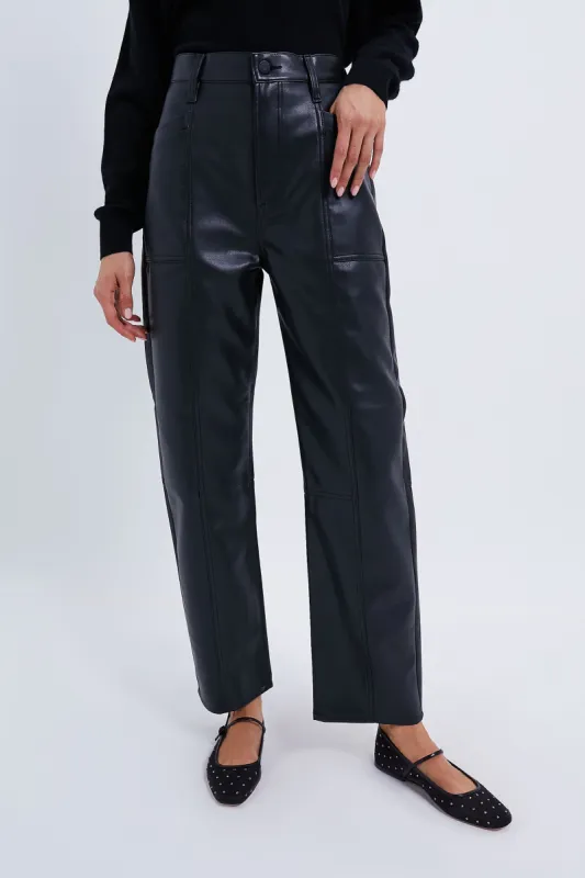 Slate Black Taylor High Rise Bowed Straight Leg sold by Tuckernuck