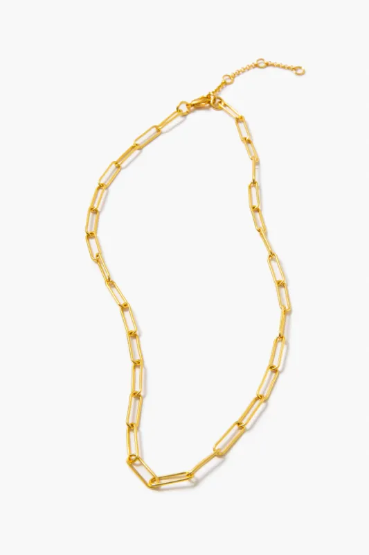 Gold Thin Paperclip Chain Link Necklace sold by Tuckernuck