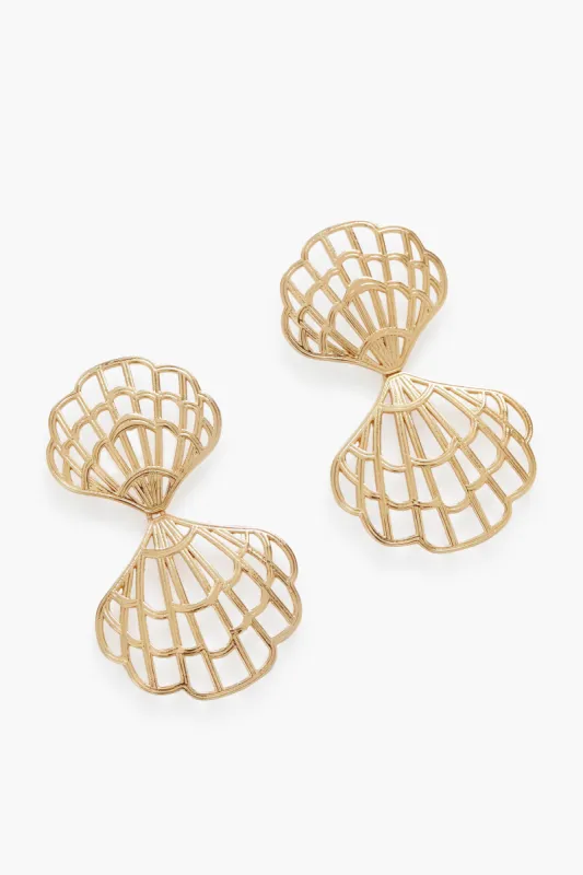 Gold Clamshell Earrings sold by Tuckernuck