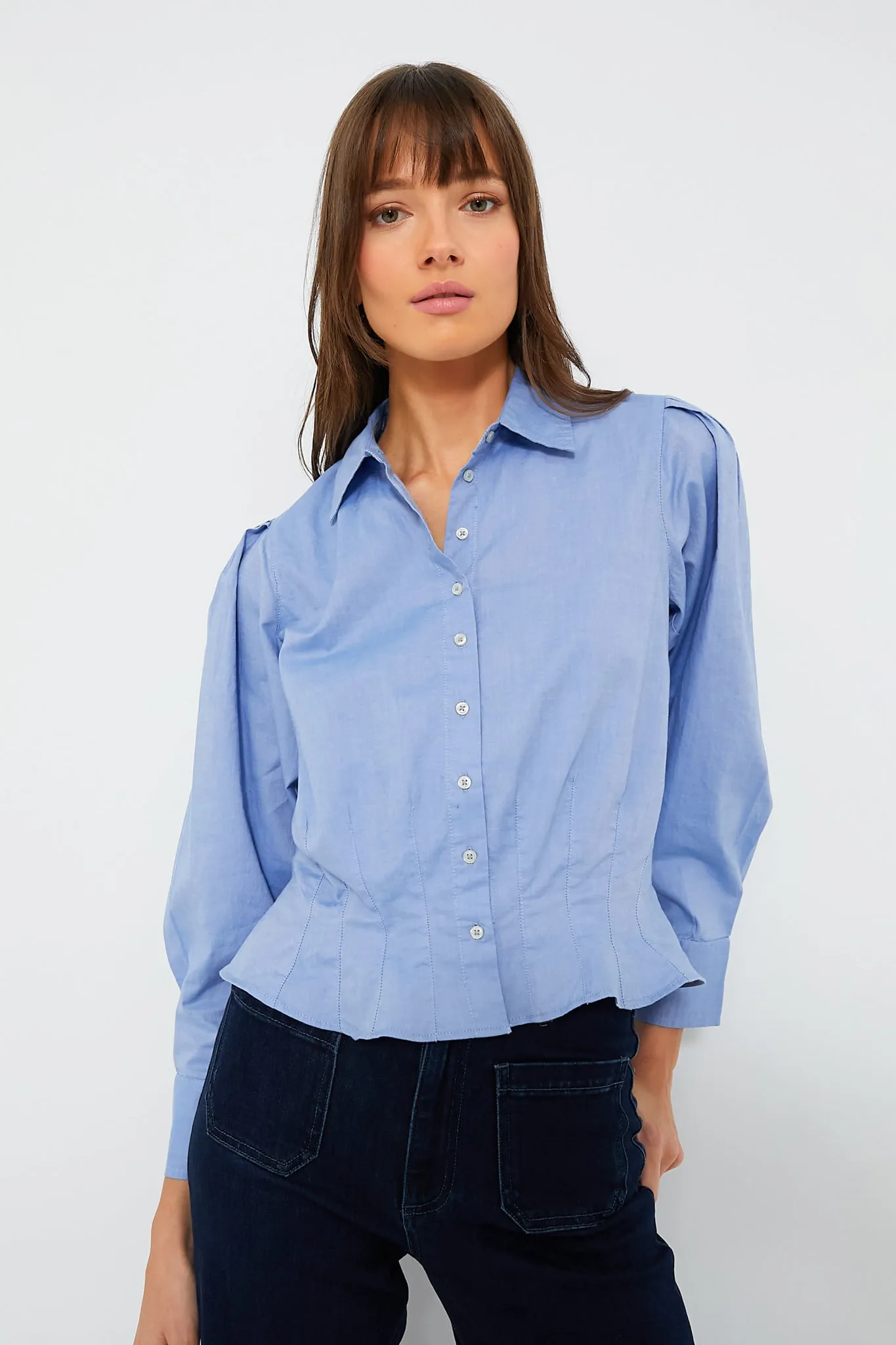 Blue Oxford The Honor Top sold by Tuckernuck