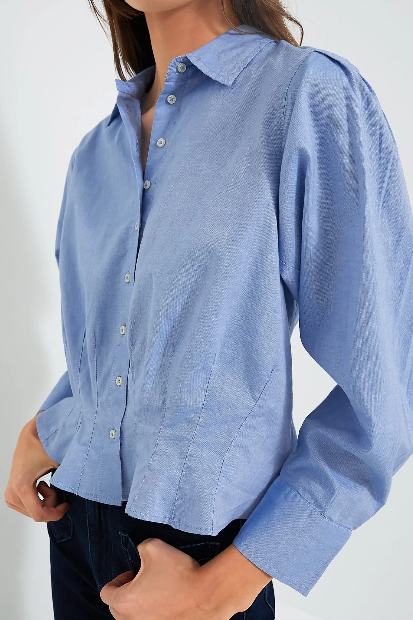 Blue Oxford The Honor Top sold by Tuckernuck product image thumbnail 5