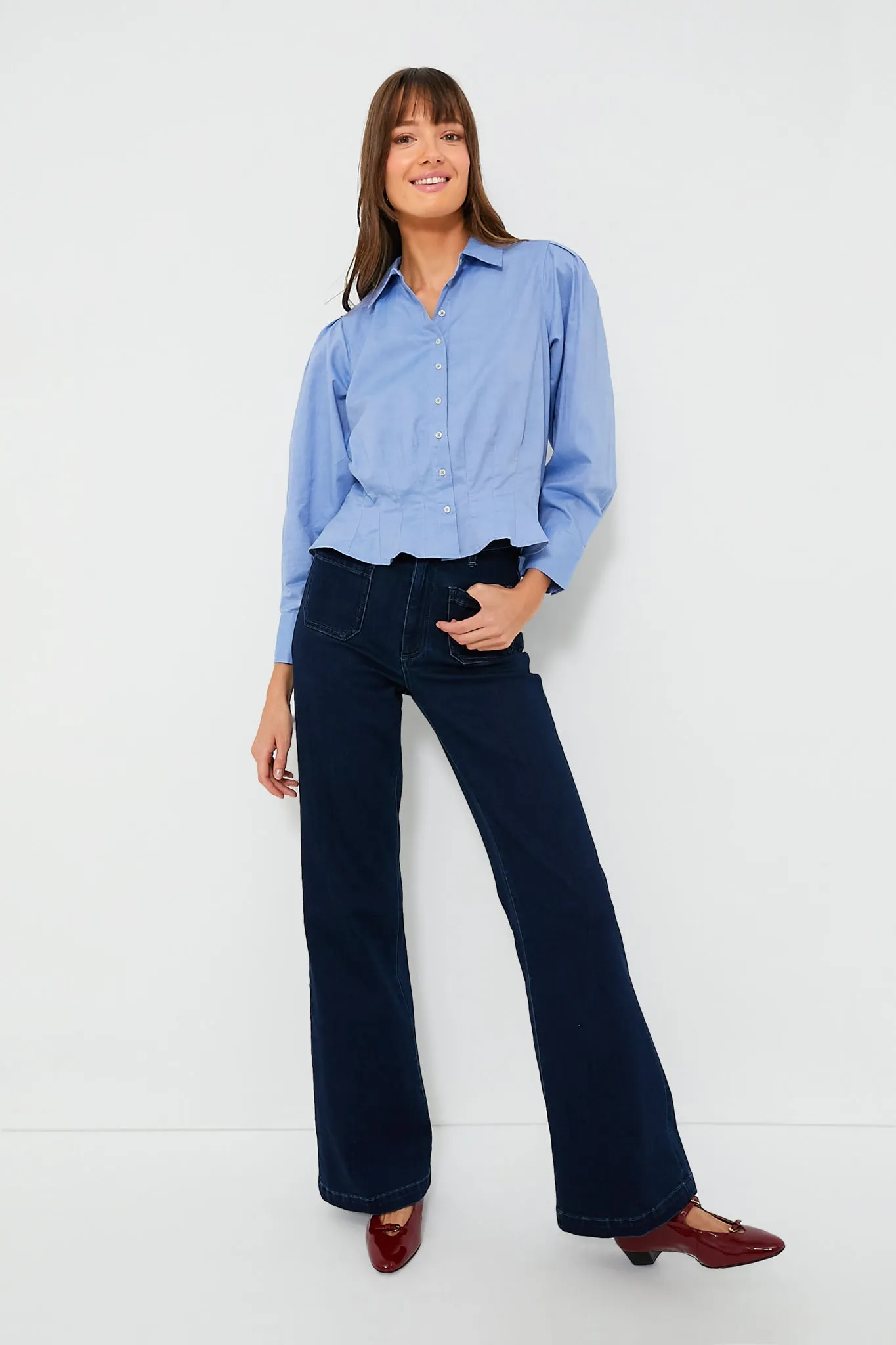 Blue Oxford The Honor Top sold by Tuckernuck product image thumbnail 2