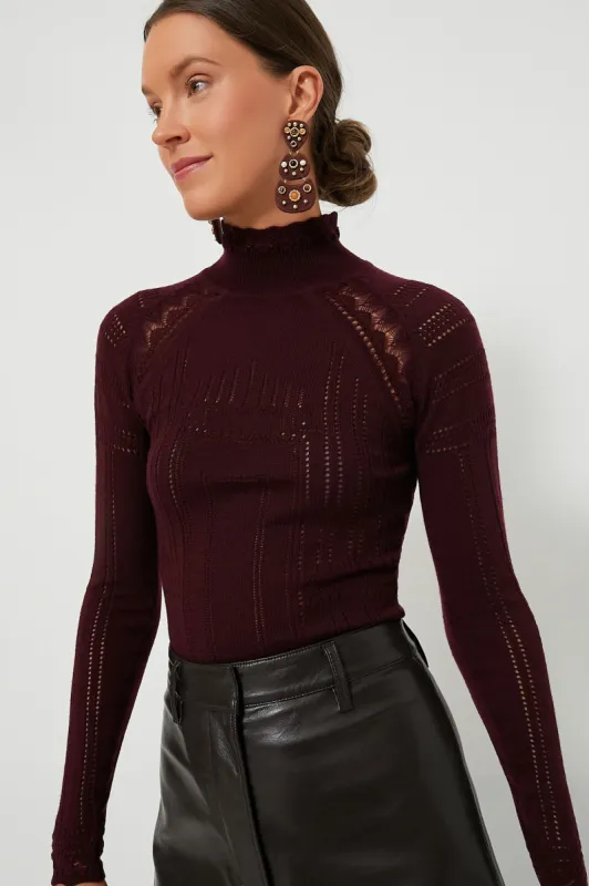 Burgundy Paxton Knit Turtleneck made by Sea New York