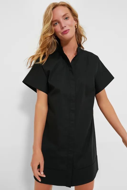 Black Trapunto Stitch Sofia Shirt Dress sold by Tuckernuck