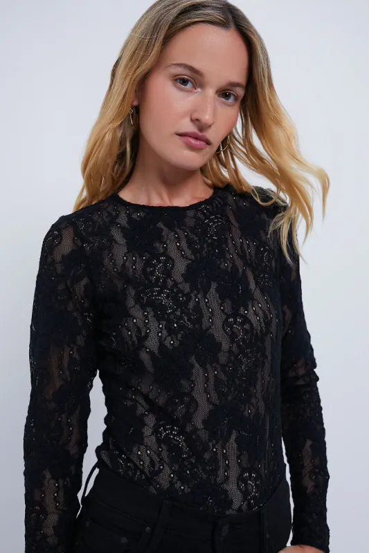 Black Lace Bodysuit sold by Tuckernuck
