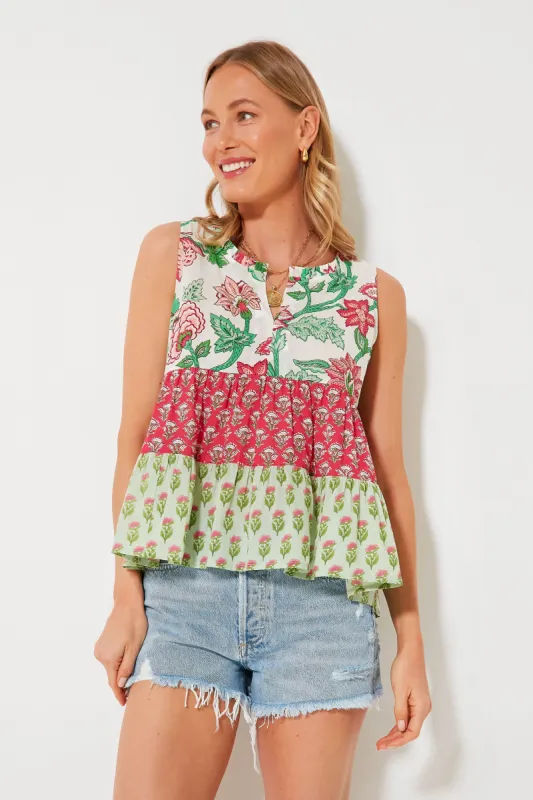 Watermelon Bloom Sleeveless Salty Paloma Top sold by Tuckernuck