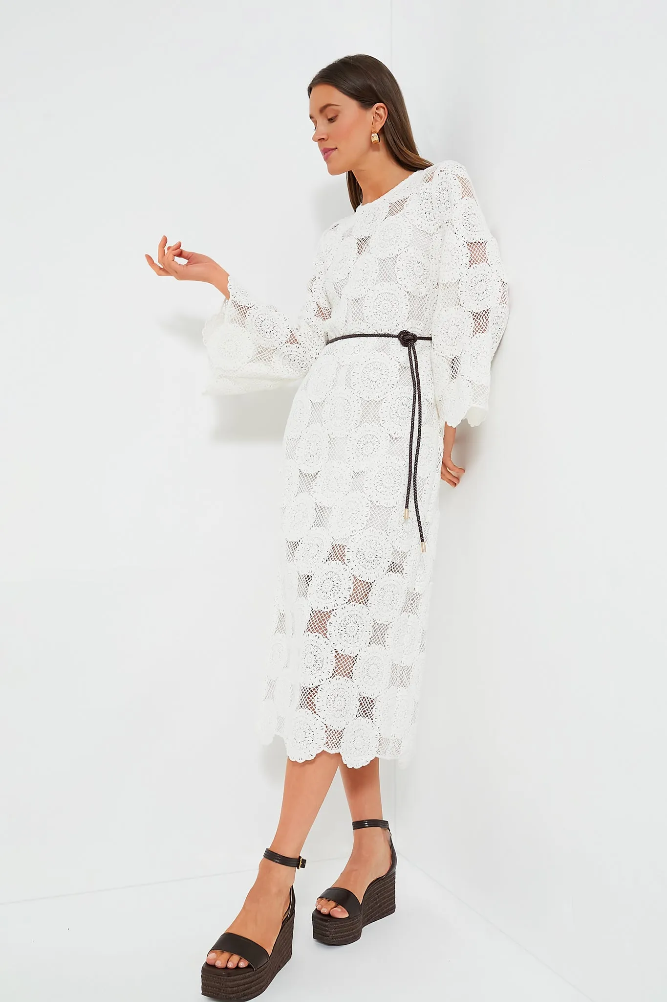 Ivory Junie Lace Midi Dress sold by Tuckernuck