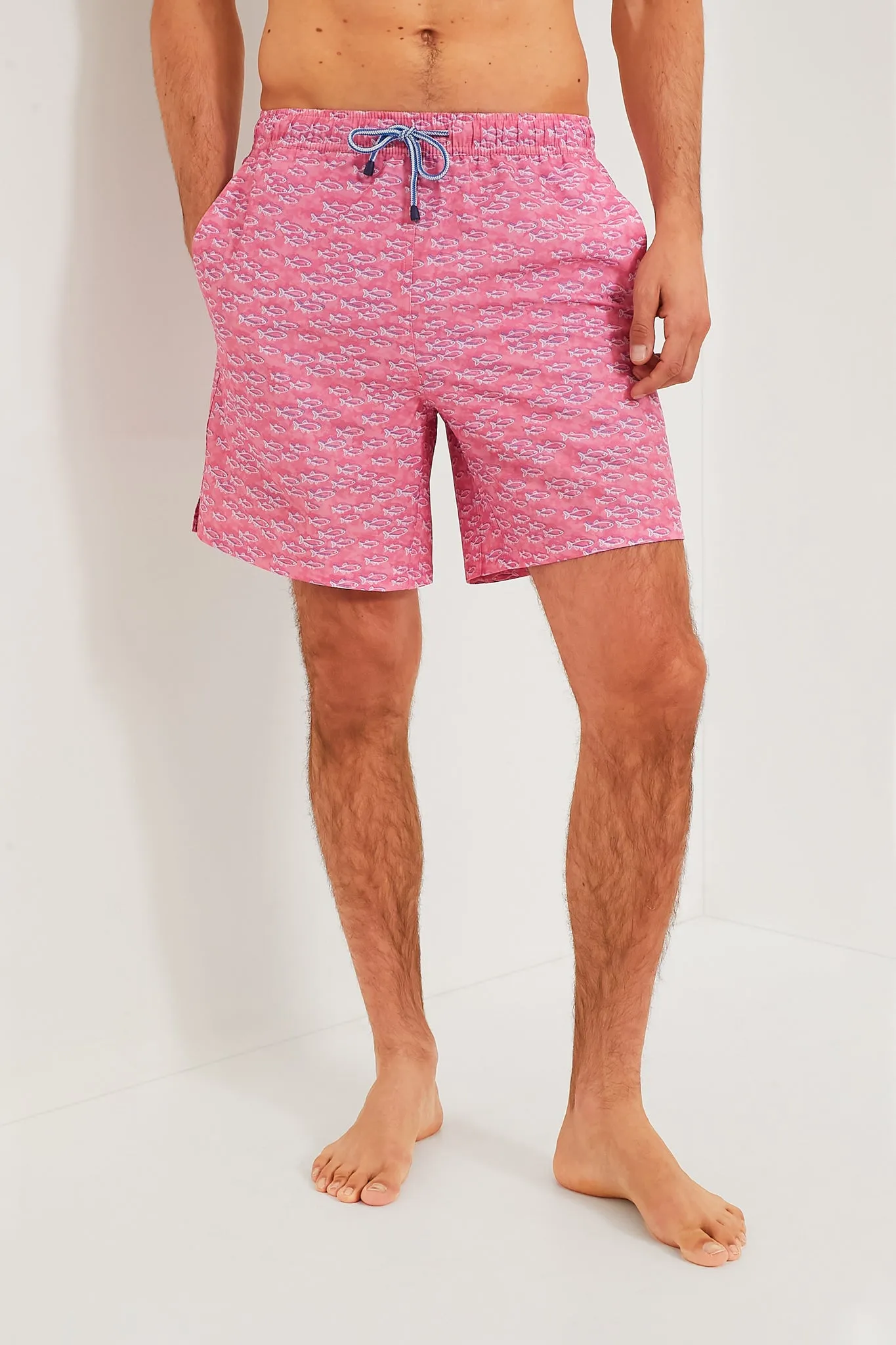 Pink Ruby School of Fish Swim Trunks sold by Tuckernuck