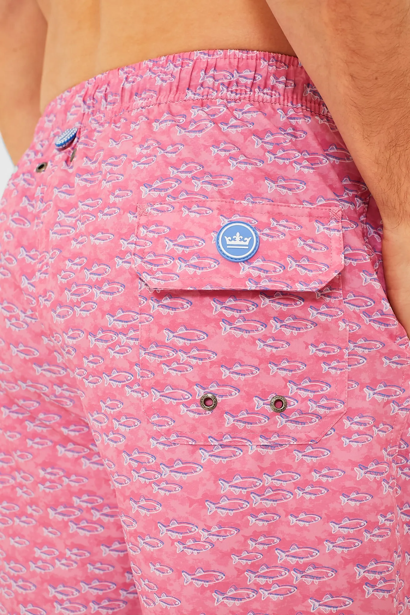 Pink Ruby School of Fish Swim Trunks sold by Tuckernuck product image thumbnail 5