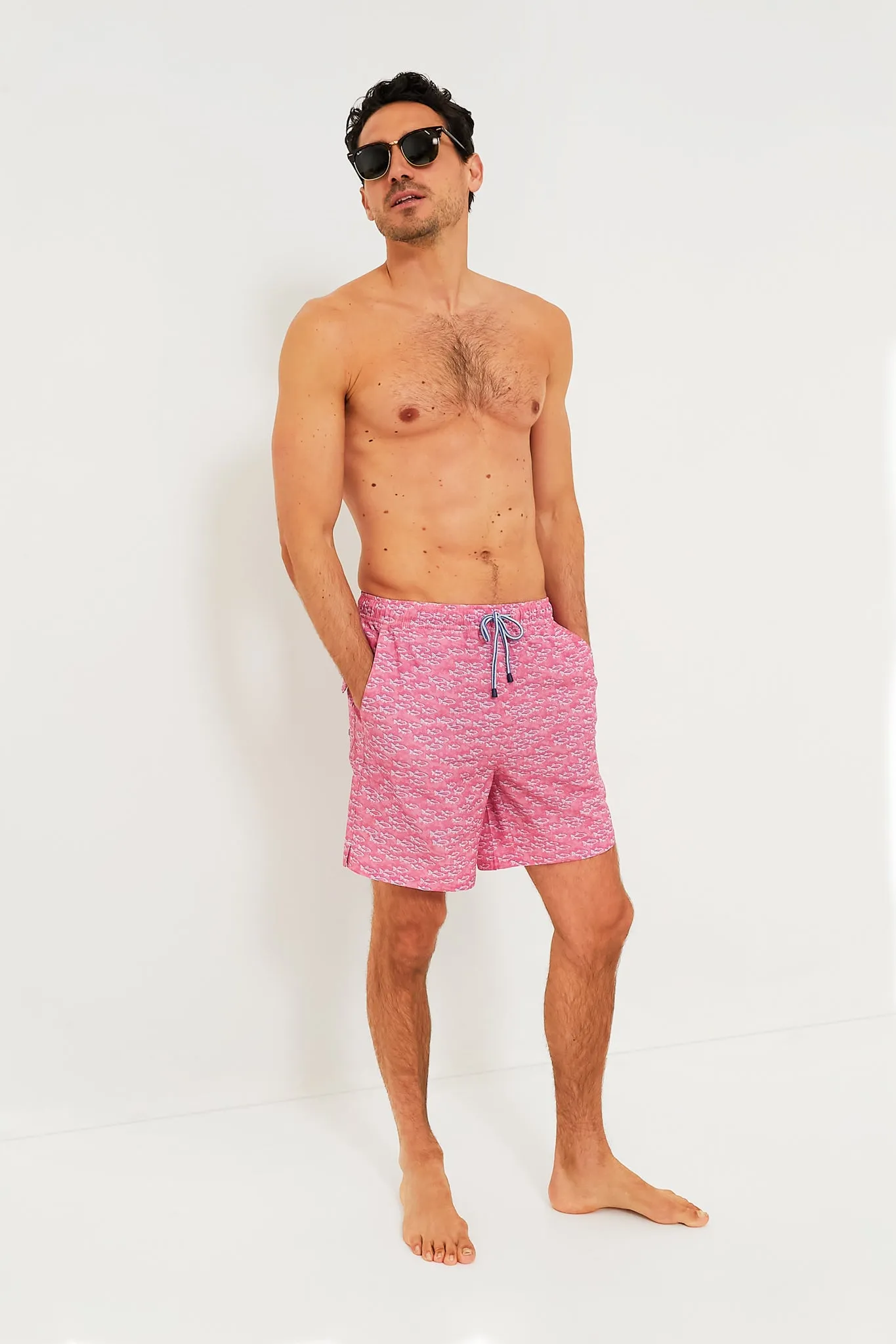 Pink Ruby School of Fish Swim Trunks sold by Tuckernuck product image thumbnail 2