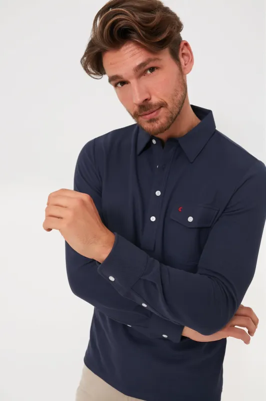 Peacoat Long Sleeve Players Shirt sold by Tuckernuck