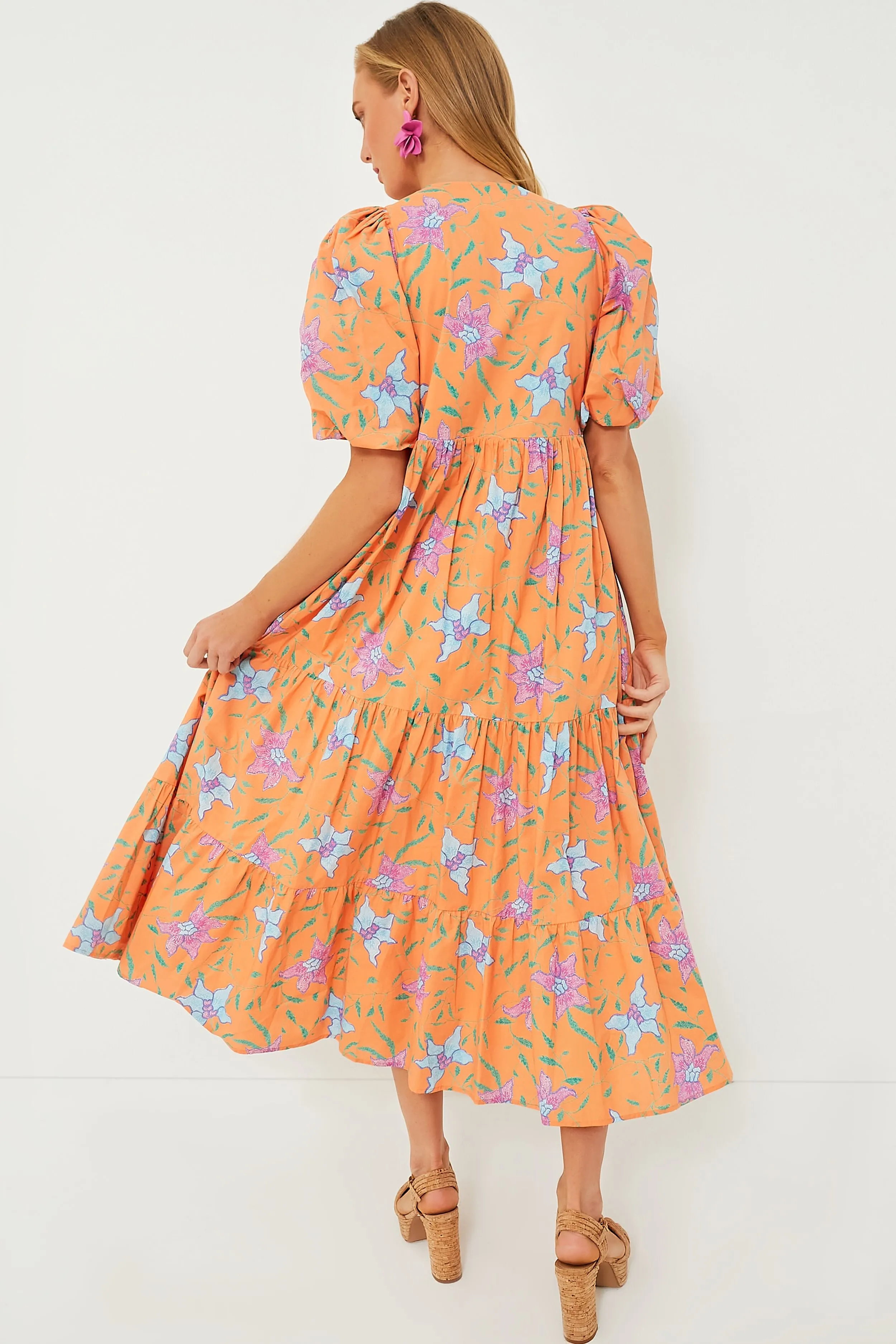 Orange Multi Floral Cisco Maxi Dress sold by Tuckernuck product image thumbnail 4