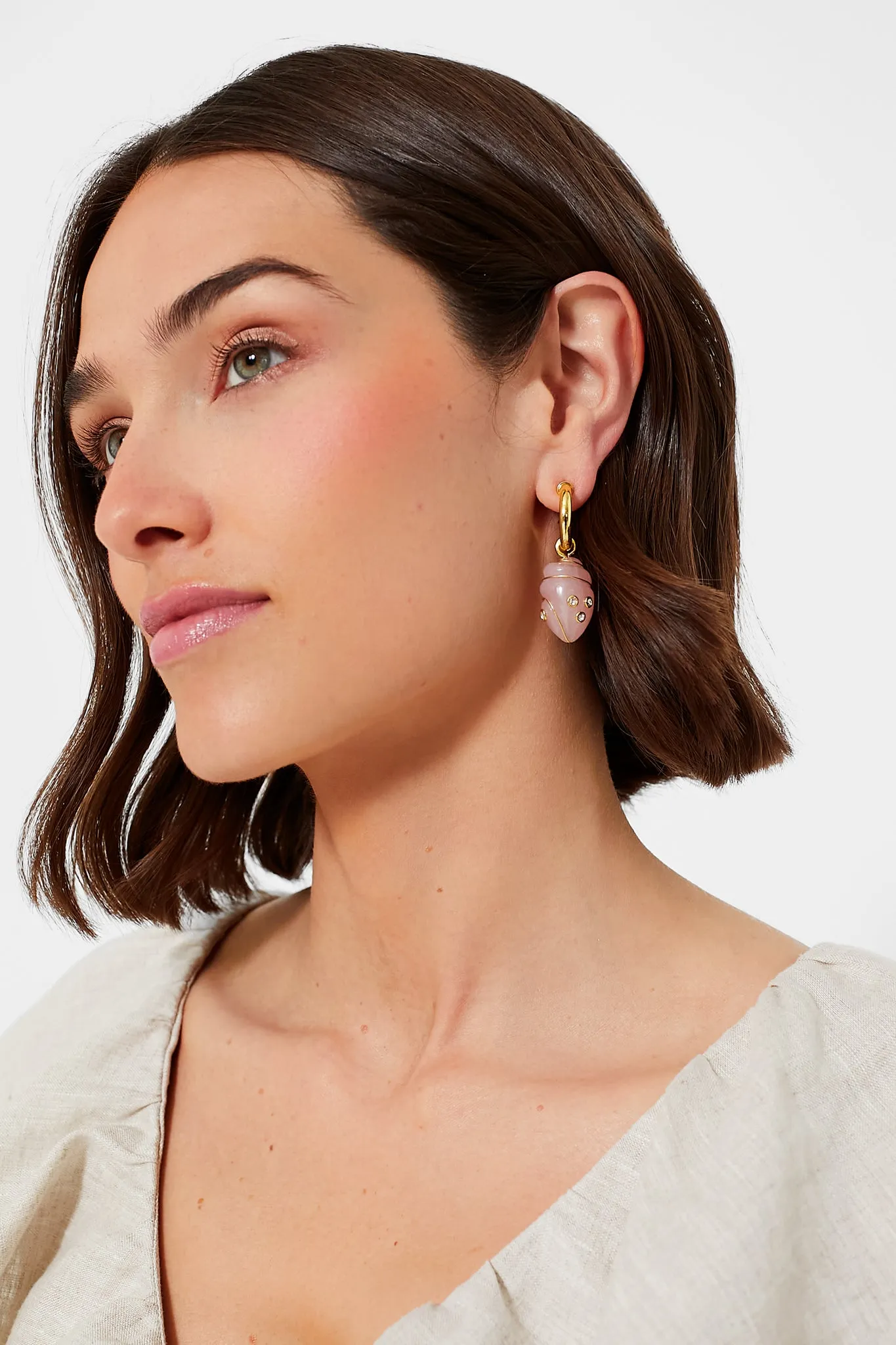 Rose Quartz Coco Earrings sold by Tuckernuck product image thumbnail 2