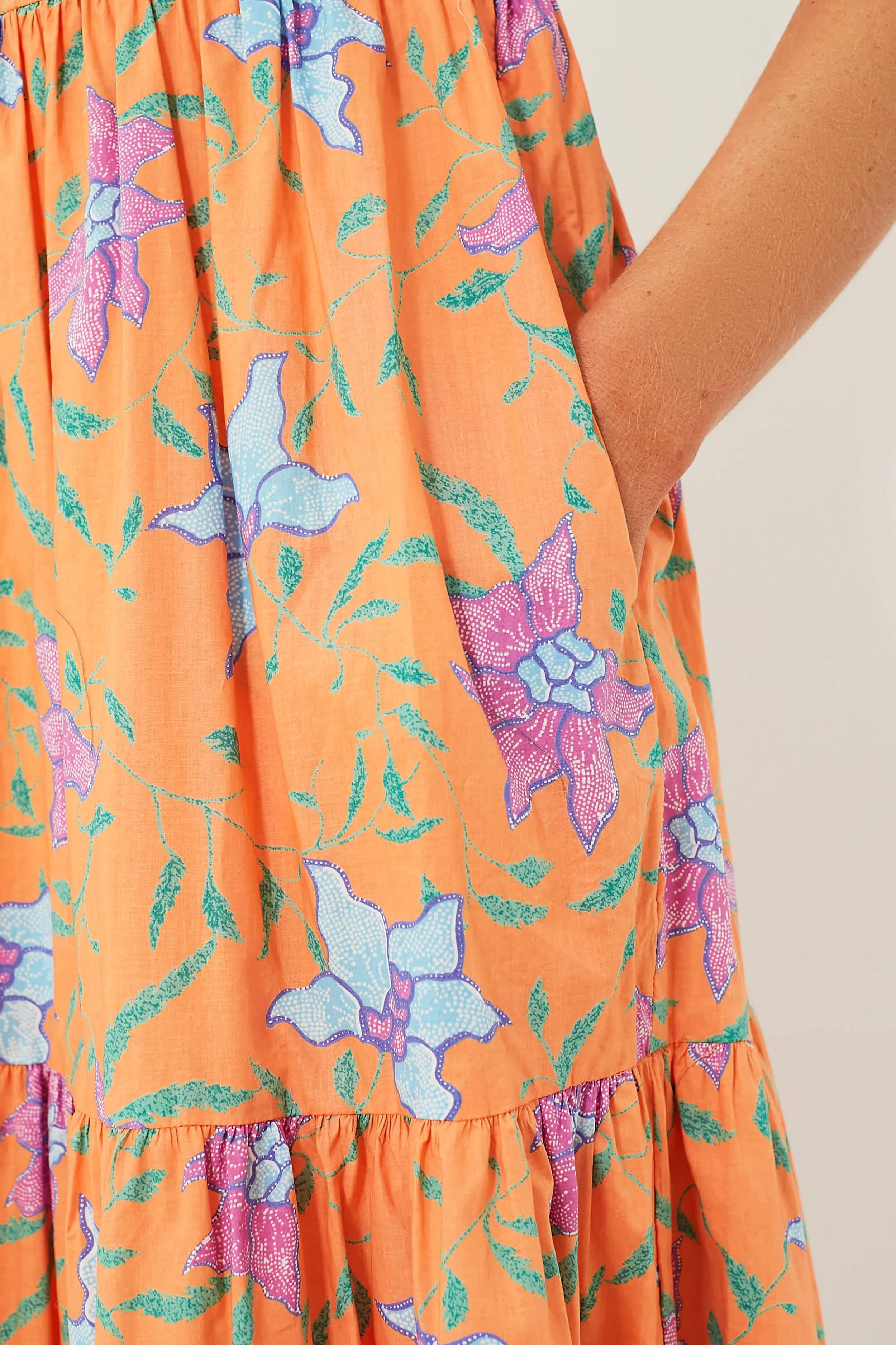 Orange Multi Floral Cisco Maxi Dress sold by Tuckernuck product image thumbnail 5