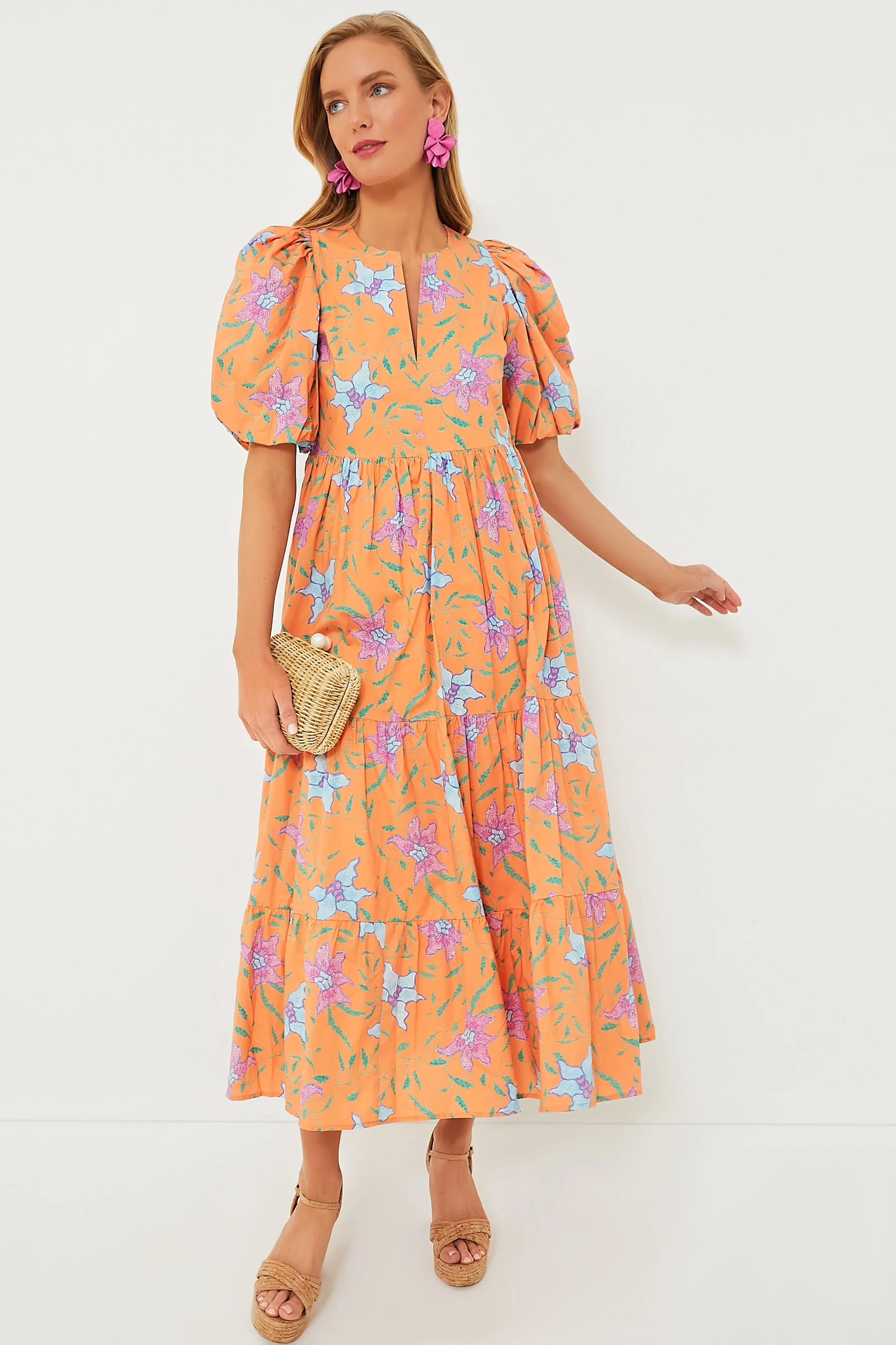 Orange Multi Floral Cisco Maxi Dress sold by Tuckernuck product image thumbnail 2