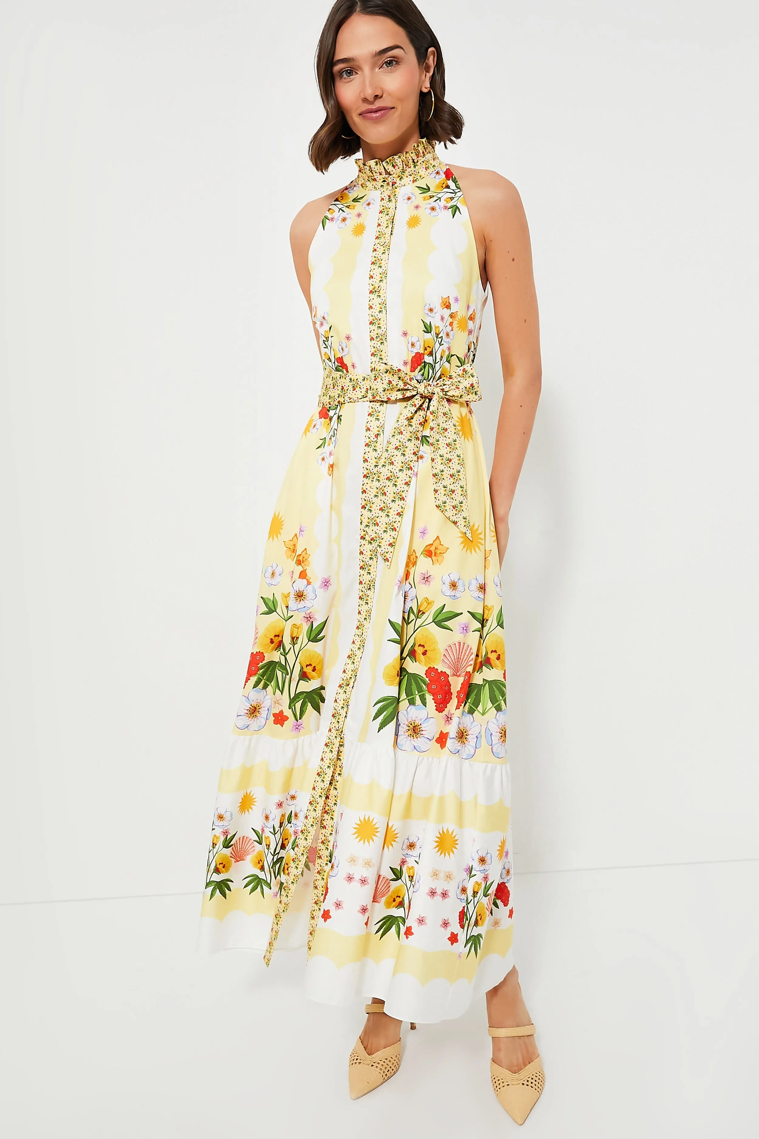 Terrazo Flower Yellow Biba Maxi Dress sold by Tuckernuck