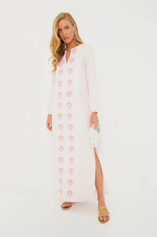 Blush Embroidered Caftan sold by Tuckernuck