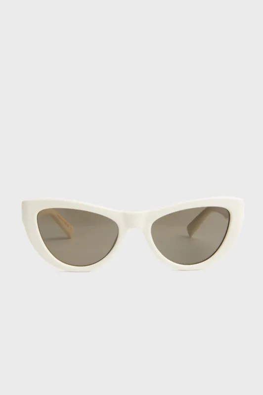 Shiny Solid Ivory Cat Eye Sunglasses sold by Tuckernuck