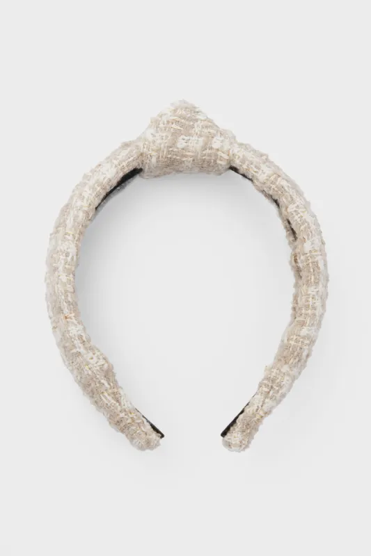 Bisque Tweed Slim Knotted Headband sold by Tuckernuck