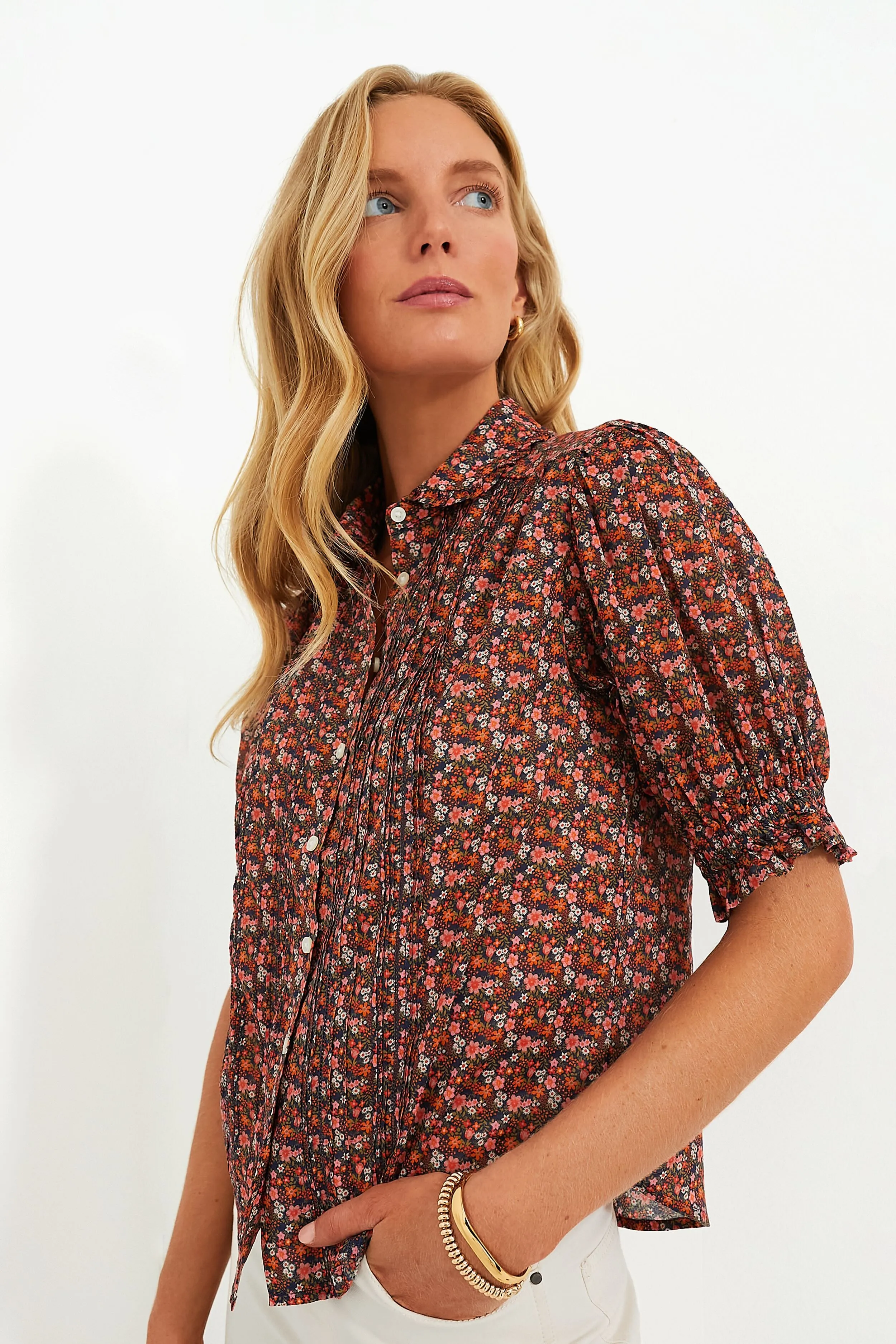 Cardinal Ditsy Gemma Blouse sold by Tuckernuck product image thumbnail 3