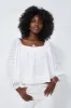 White Textured Bonnie Blouse sold by Tuckernuck