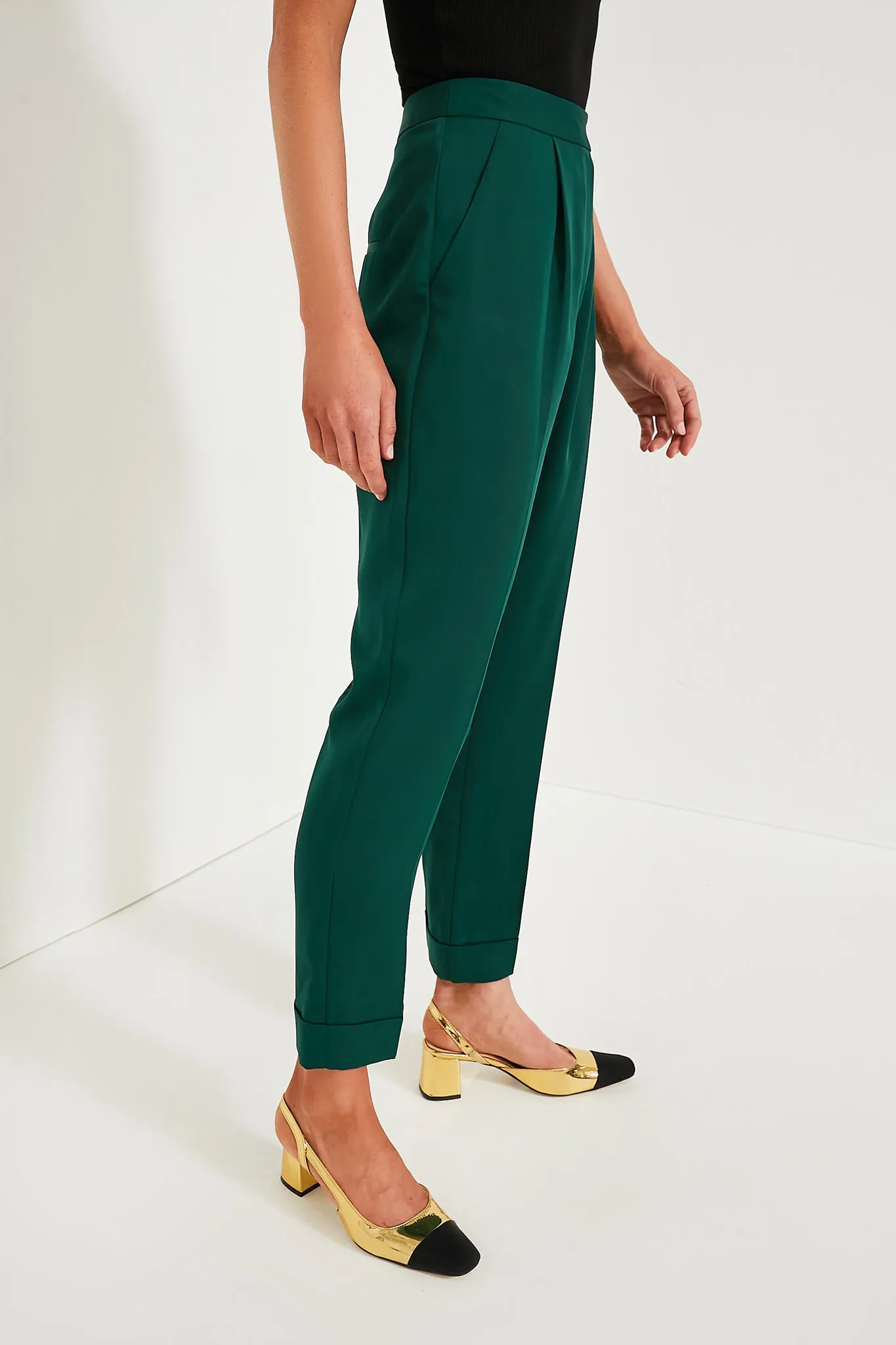 Dark Green Duncan Pleated Trouser sold by Tuckernuck product image thumbnail 3