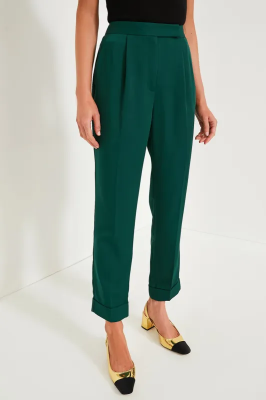 Dark Green Duncan Pleated Trouser made by Tuckernuck