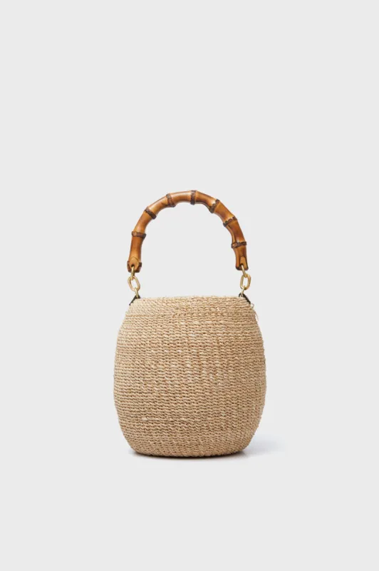 Cream Pot De Miel Bag with Bamboo Handle sold by Tuckernuck