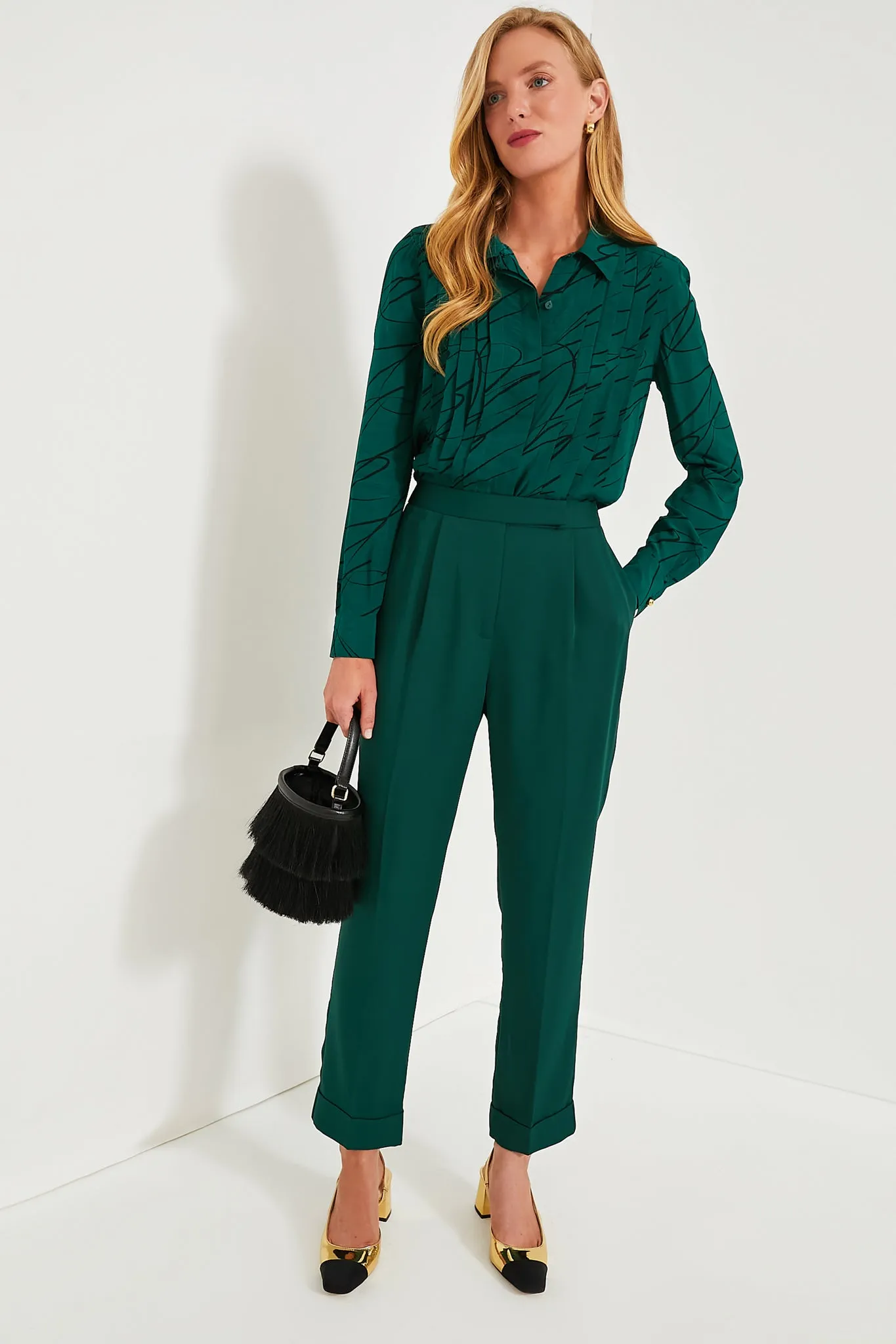 Dark Green Duncan Pleated Trouser sold by Tuckernuck product image thumbnail 2
