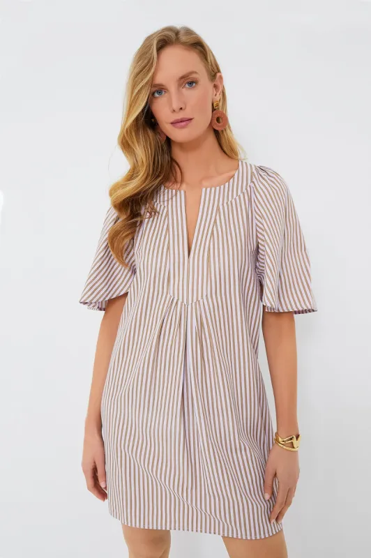 Lilac Stripe Seersucker Finley Flutter Sleeve Dress sold by Tuckernuck