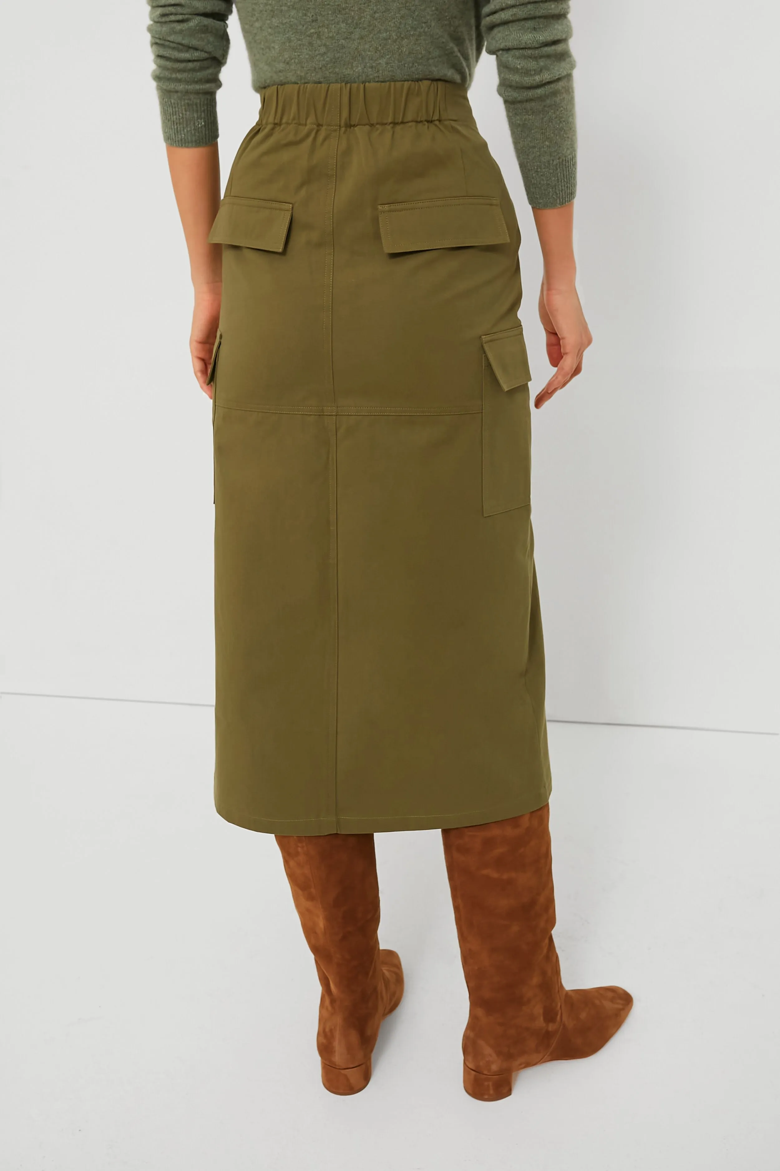 Army Green Cargo Midi Skirt sold by Tuckernuck product image thumbnail 4