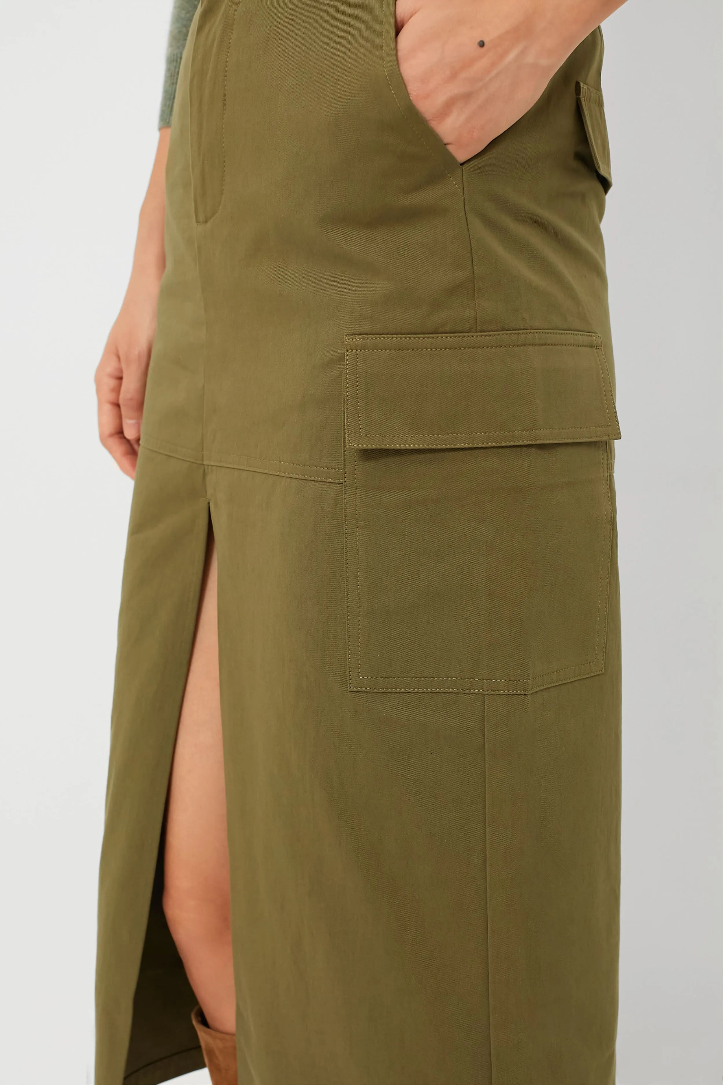 Army Green Cargo Midi Skirt sold by Tuckernuck product image thumbnail 5