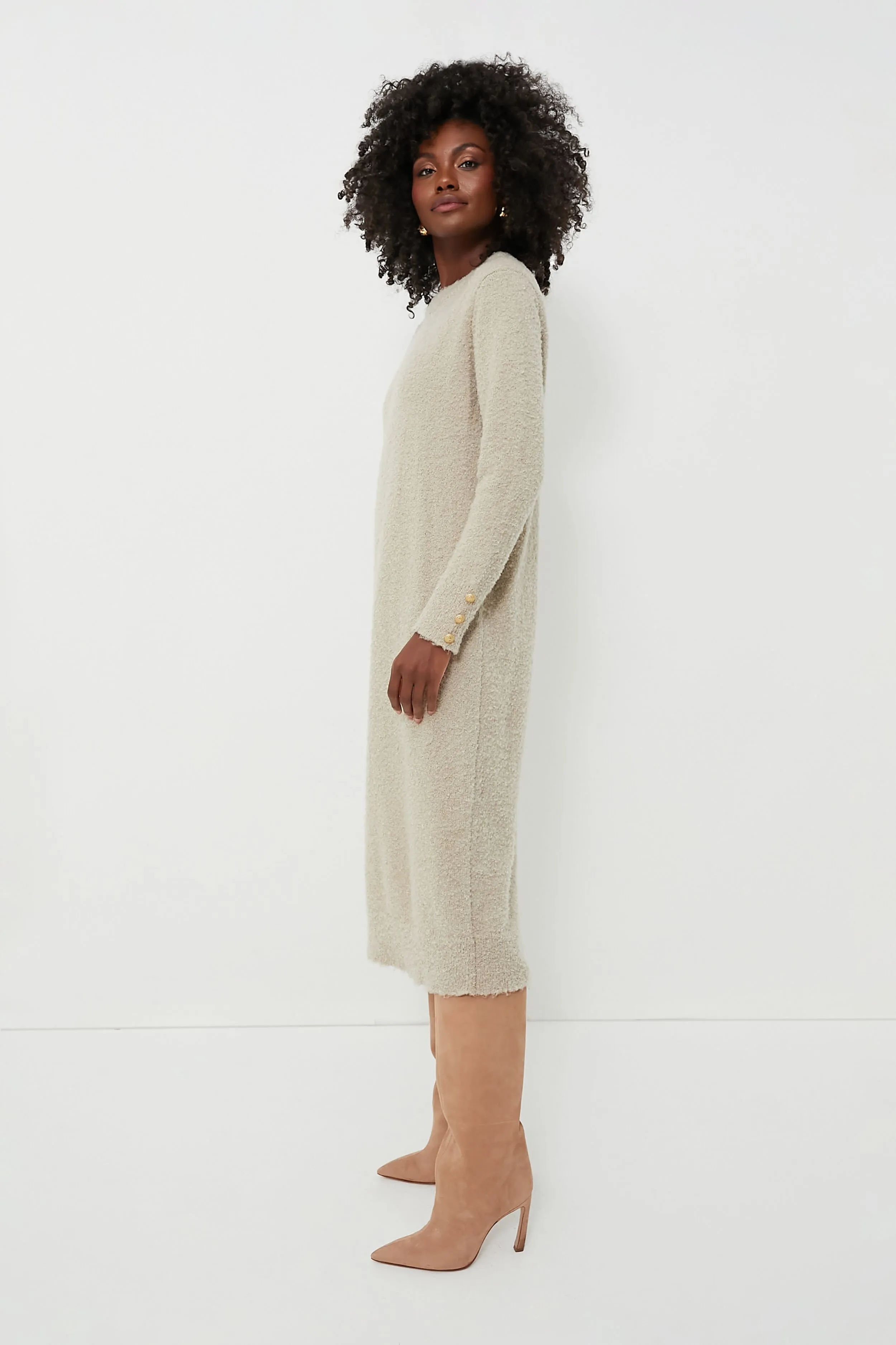 Tan Boucle Knit Nelle Dress sold by Tuckernuck product image thumbnail 3