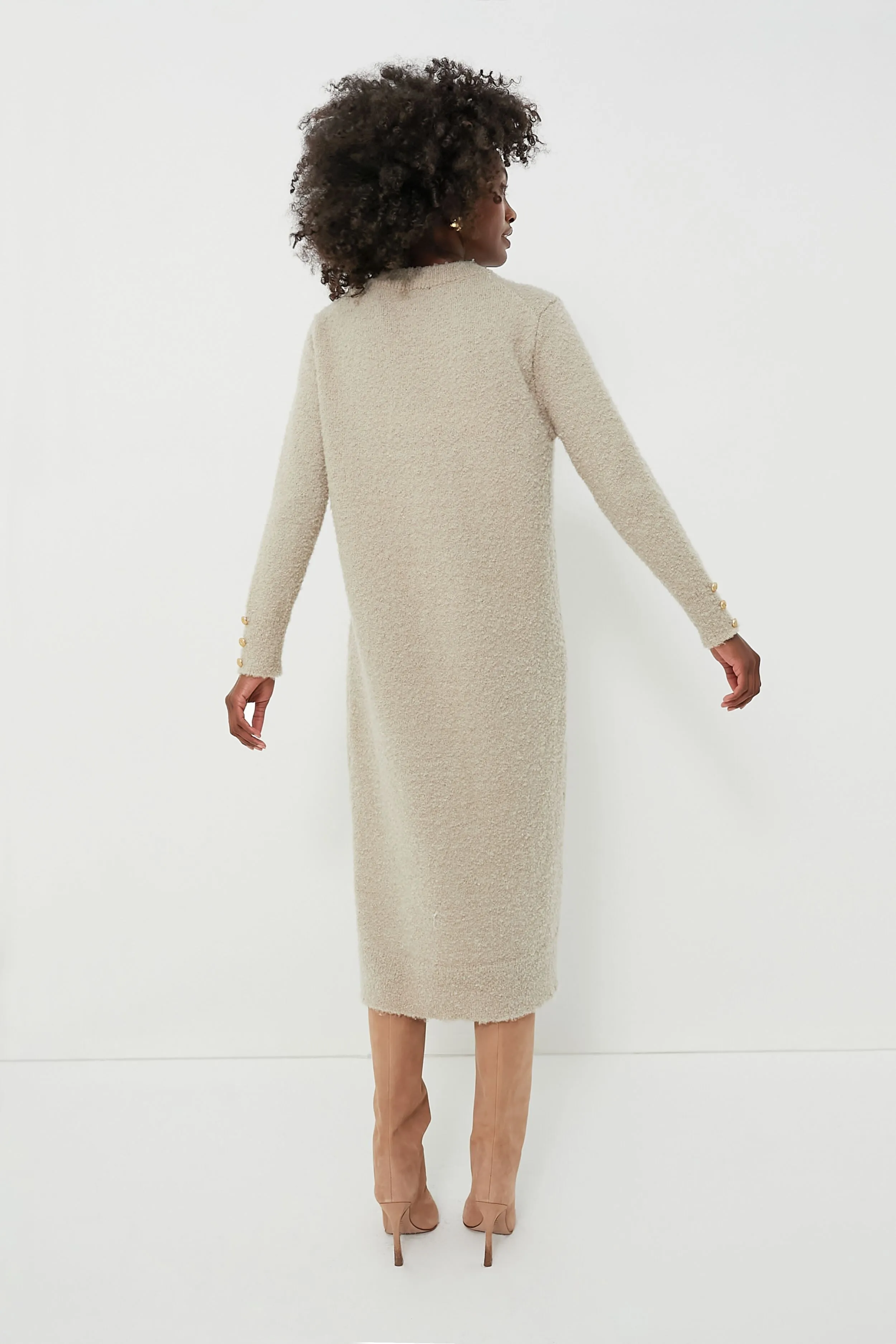 Tan Boucle Knit Nelle Dress sold by Tuckernuck product image thumbnail 4